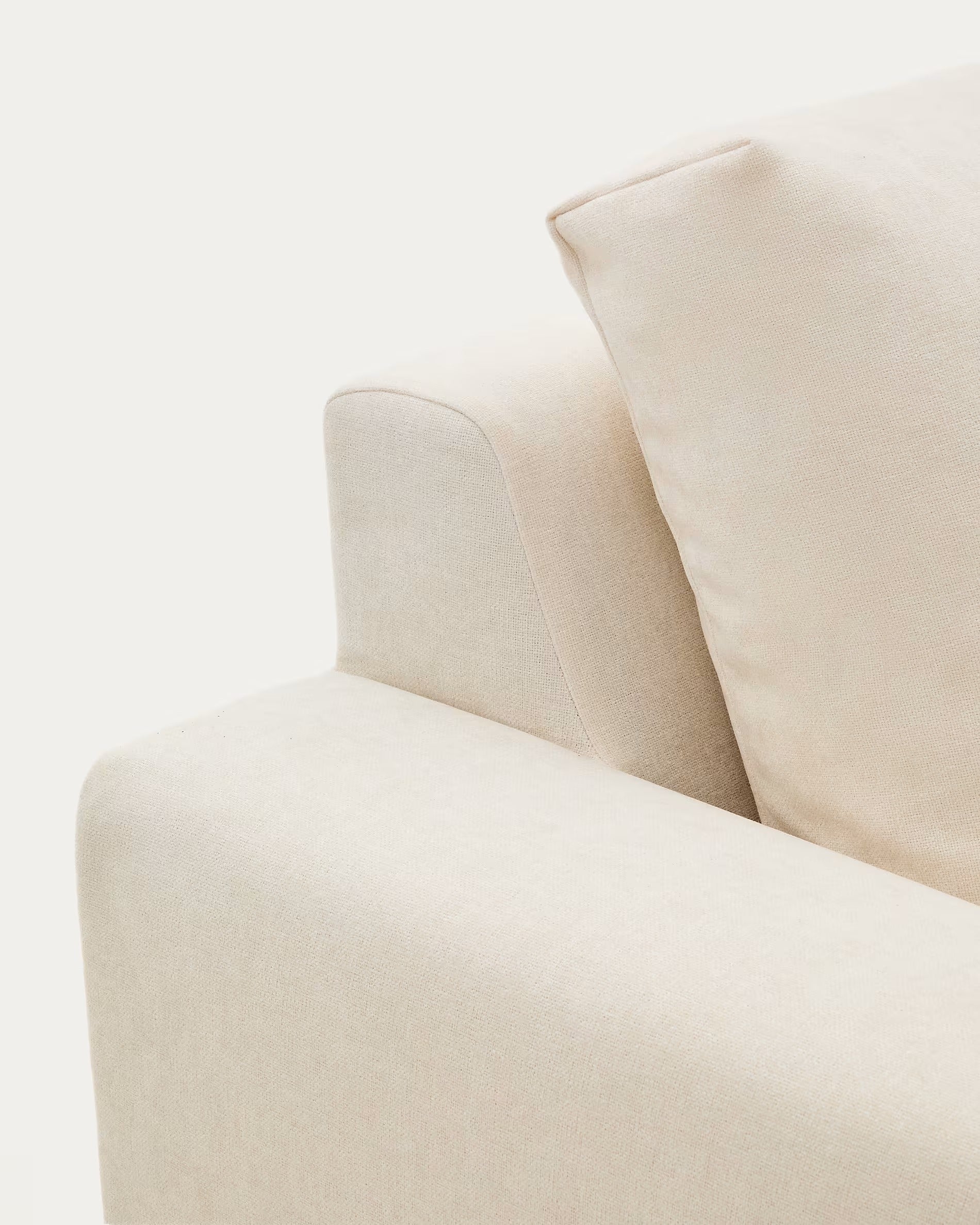 Rechtes 4-Sitzer-Ecksofa ALEA aus ecrufarbenem Chenille