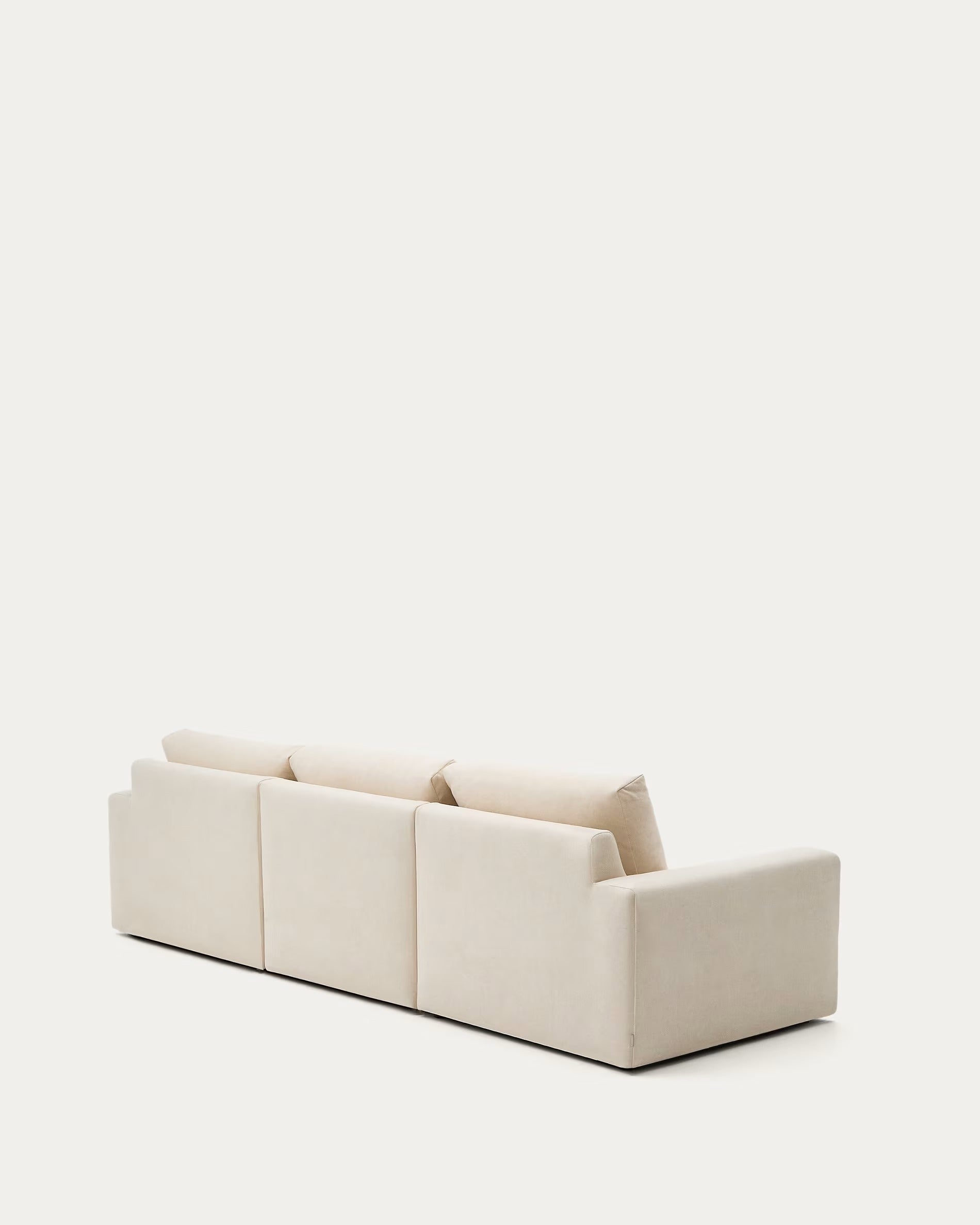 Rechtes 4-Sitzer-Ecksofa ALEA aus ecrufarbenem Chenille