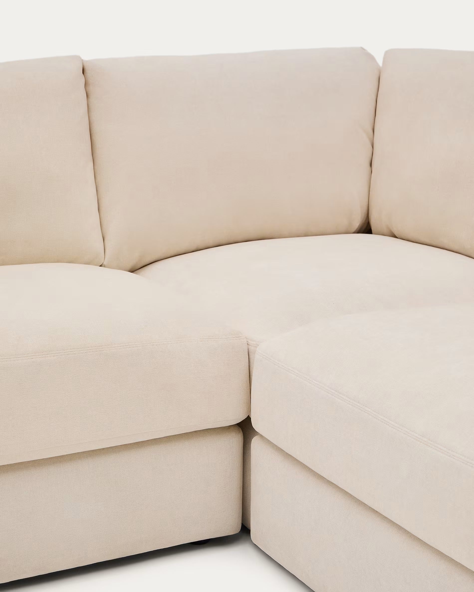Ecksofa ALEA aus ecrufarbenem Chenille