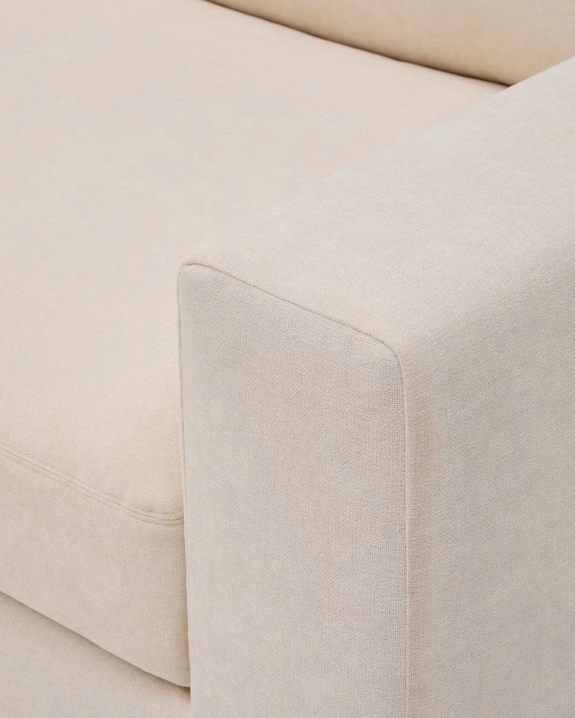 Ecksofa ALEA aus ecrufarbenem Chenille