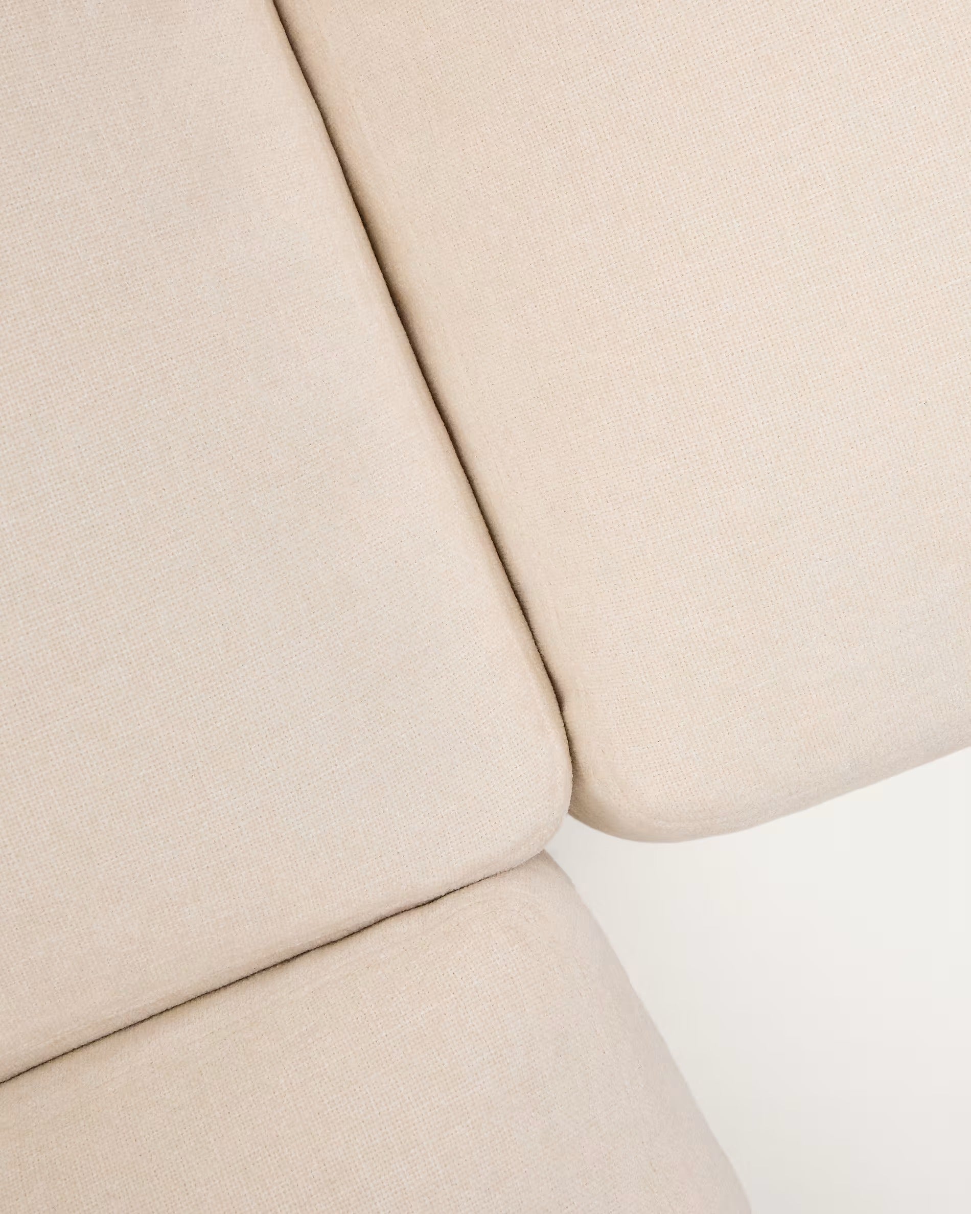 Ecksofa ALEA aus ecrufarbenem Chenille