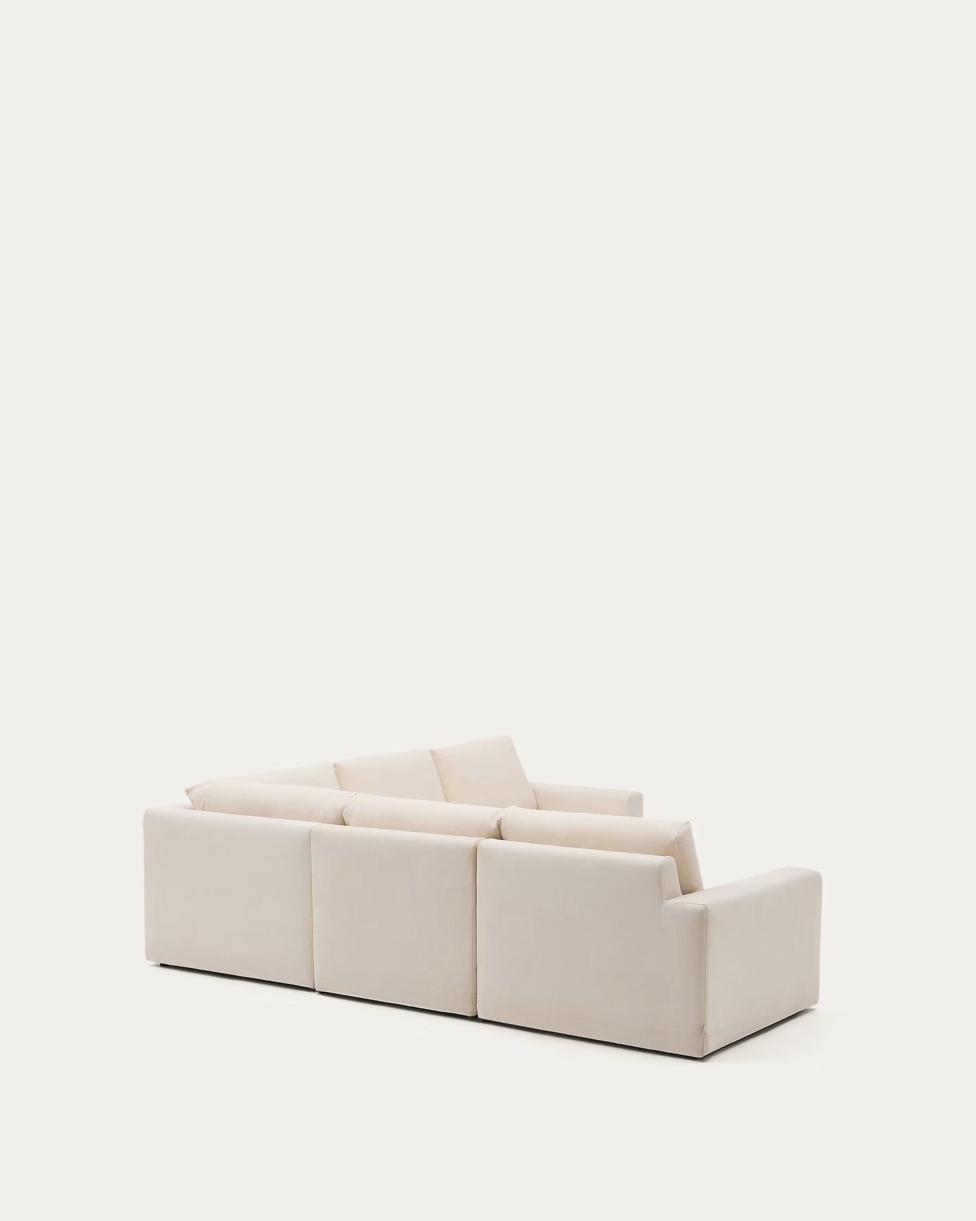 Ecksofa ALEA aus ecrufarbenem Chenille