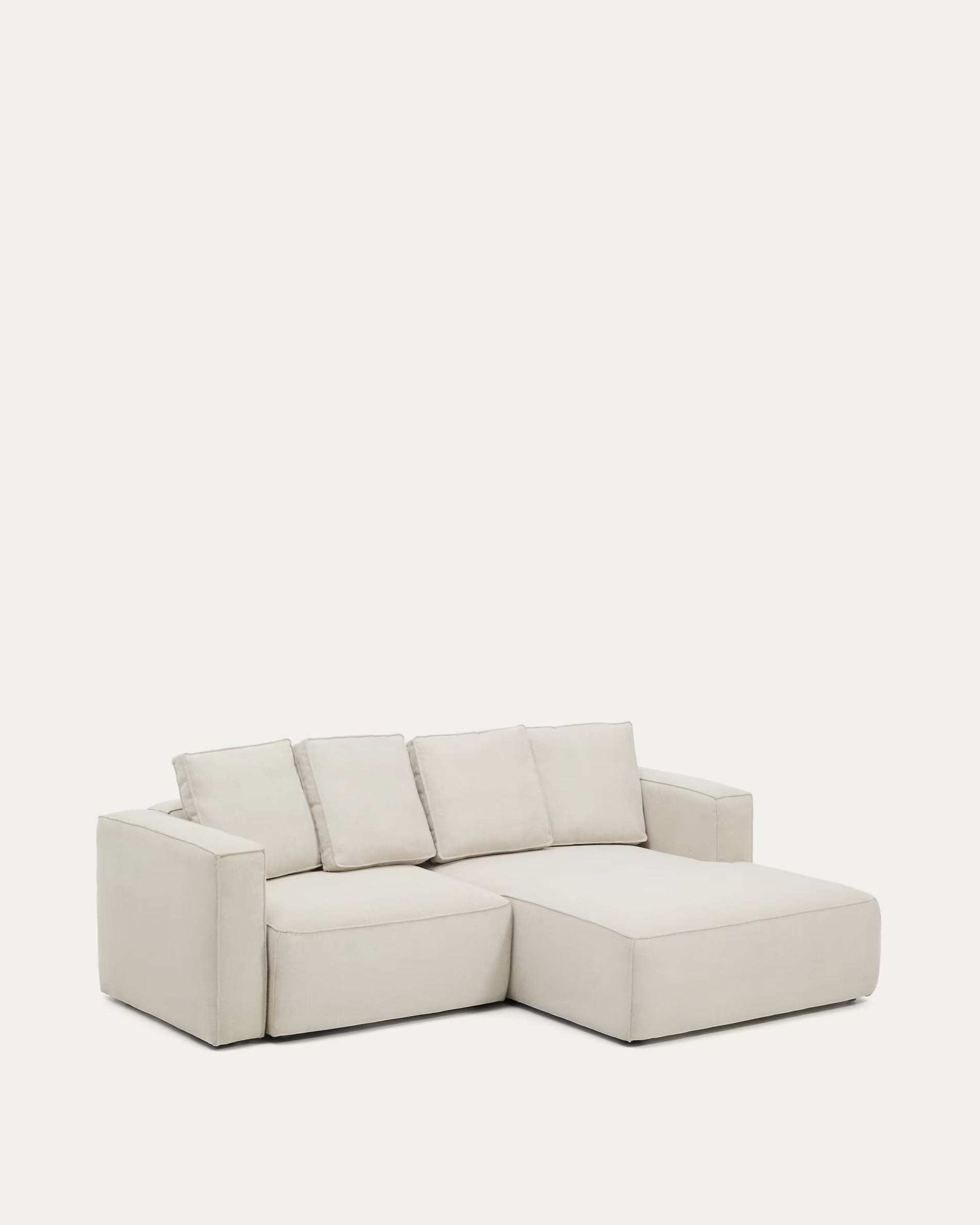 Rechtsseitige 3-Sitzer-Couch mit Schlaffunktion MARELA beige