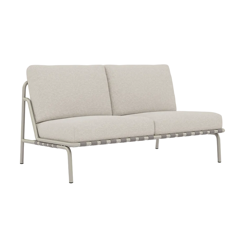 SETTLE Light Gray Two-Seater Outdoor Sofa with Gray Base