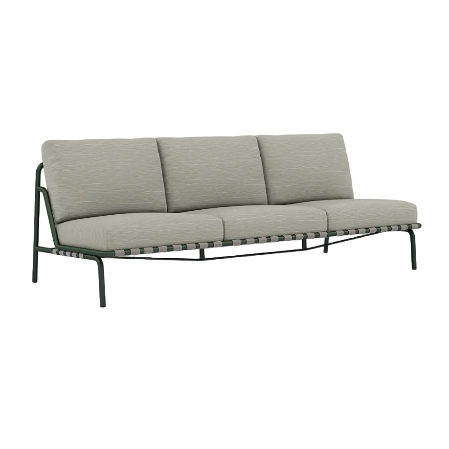 Sofa für den Außenbereich 3-Sitzer SETTLE grau mit grünem Gestell