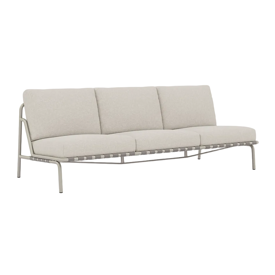 Sofa für den Außenbereich 3-Sitzer SETTLE hellgrau mit grauem Gestell