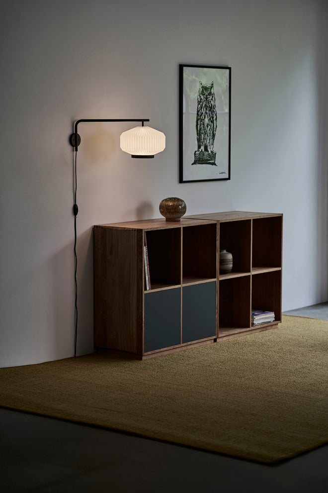 Wall Lamp MODEL 286 SHIBUI white with black base