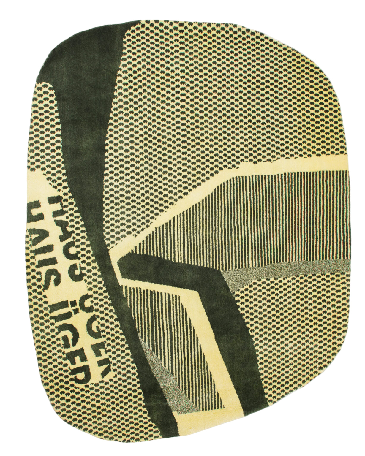 Ovaler dekorativer Teppich SIGNED grün