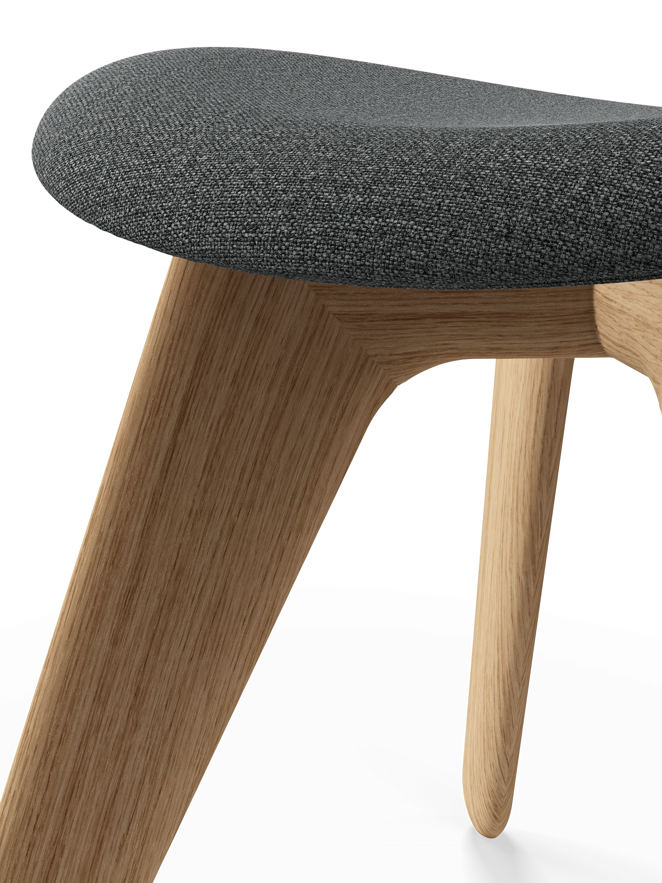 Sessel SLAB grau mit Eichenbasis