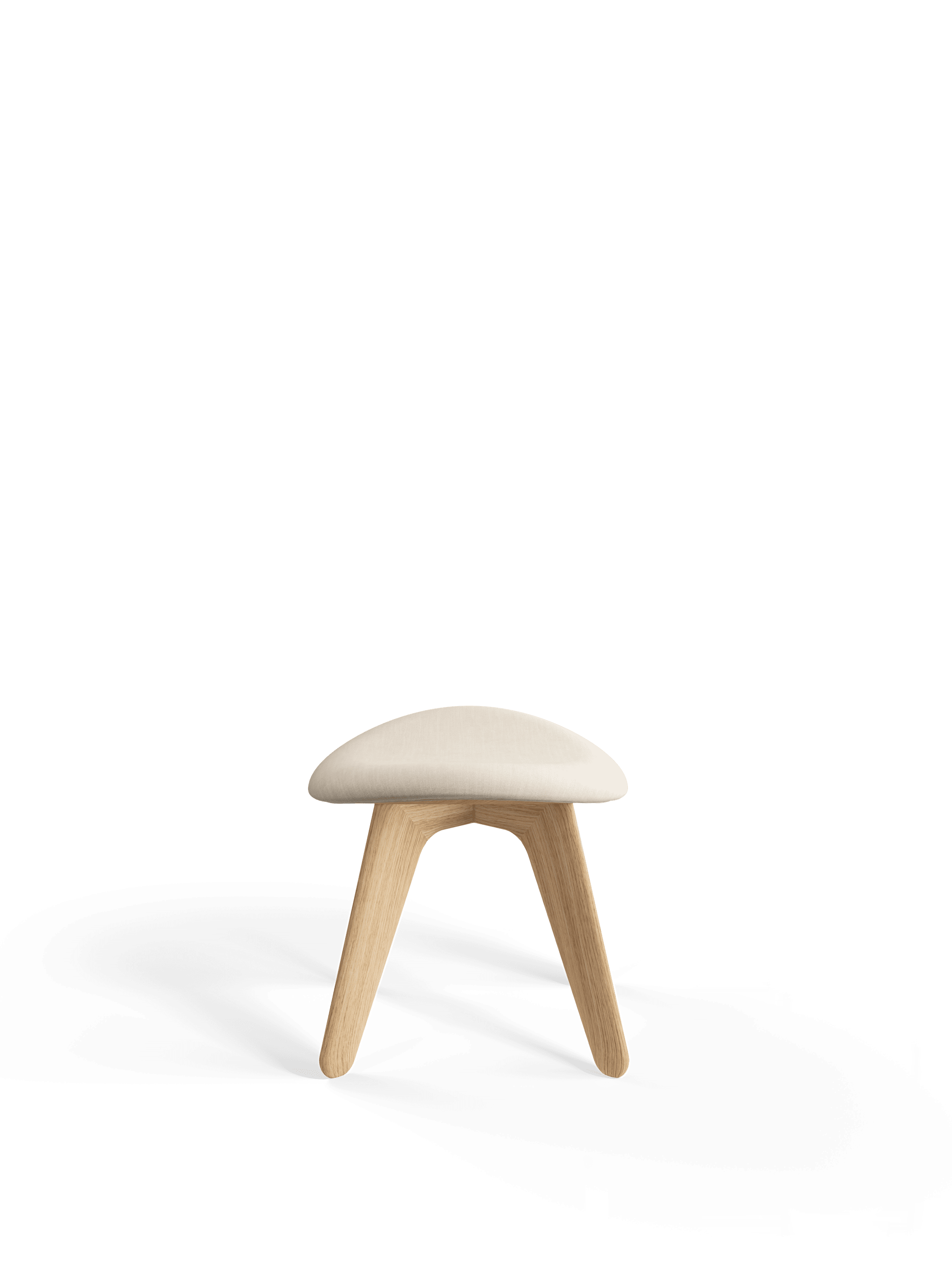 Fußstütze SLAB cremefarben mit Eichenbasis