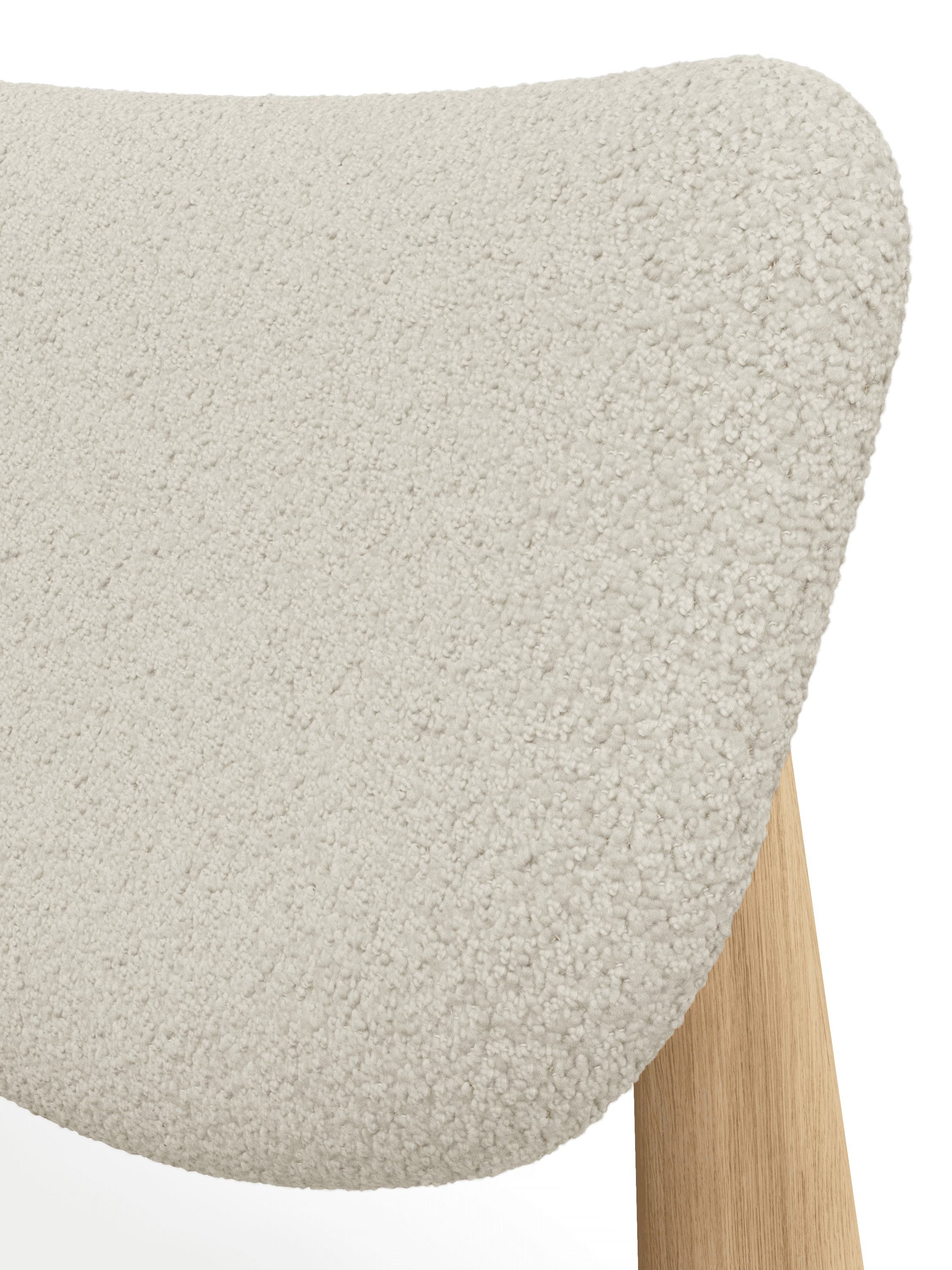 Fotel SLAB beżowy boucle mit Eichenbasis