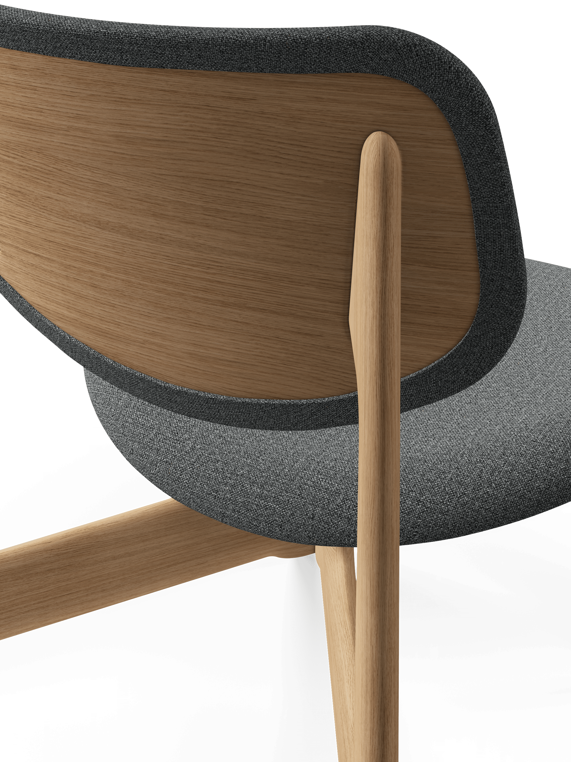 Sessel SLAB grau mit Eichenbasis