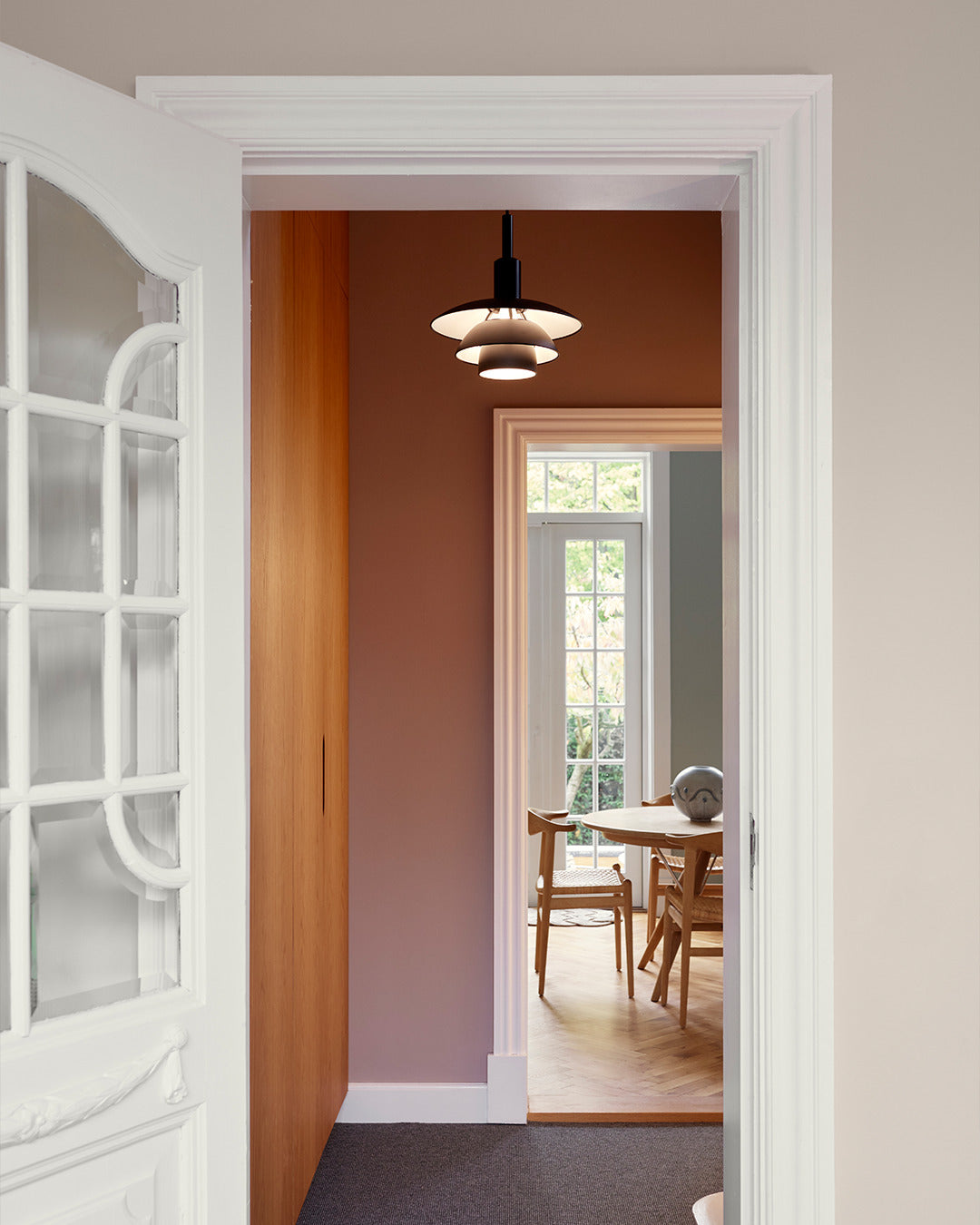 PH 3/3 pendant lamp white with black matte finish