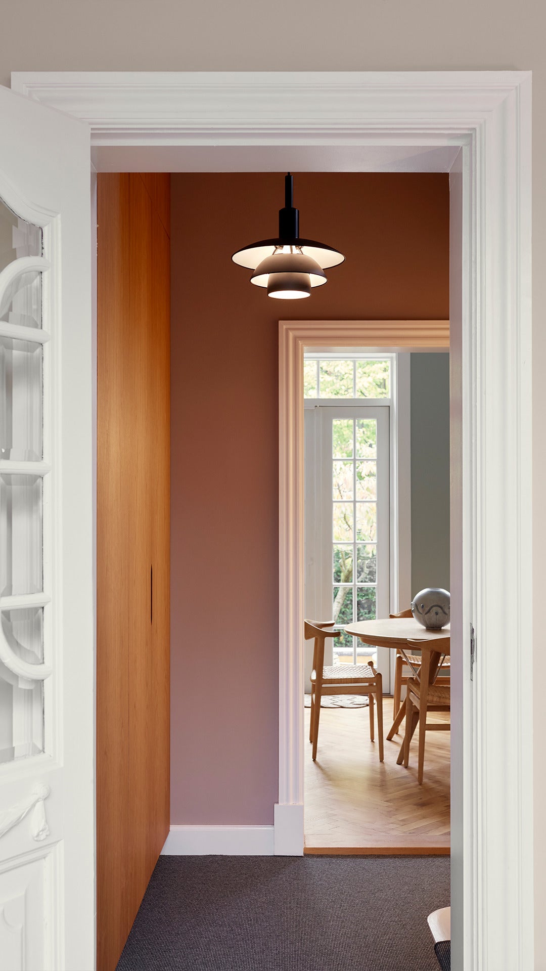 PH 3/3 pendant lamp white with black matte finish