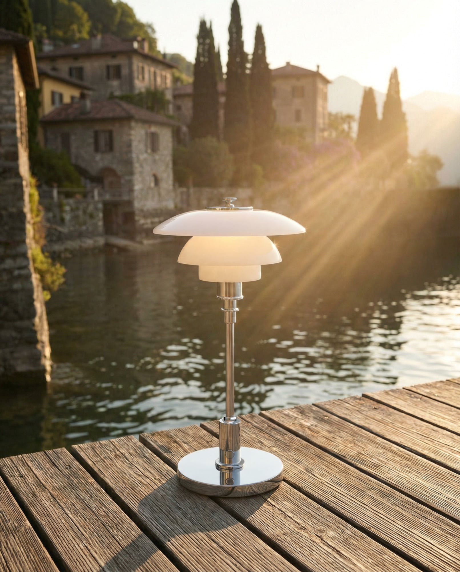 Lampa przenośna PH 1/1 biały z chromowaną podstawą