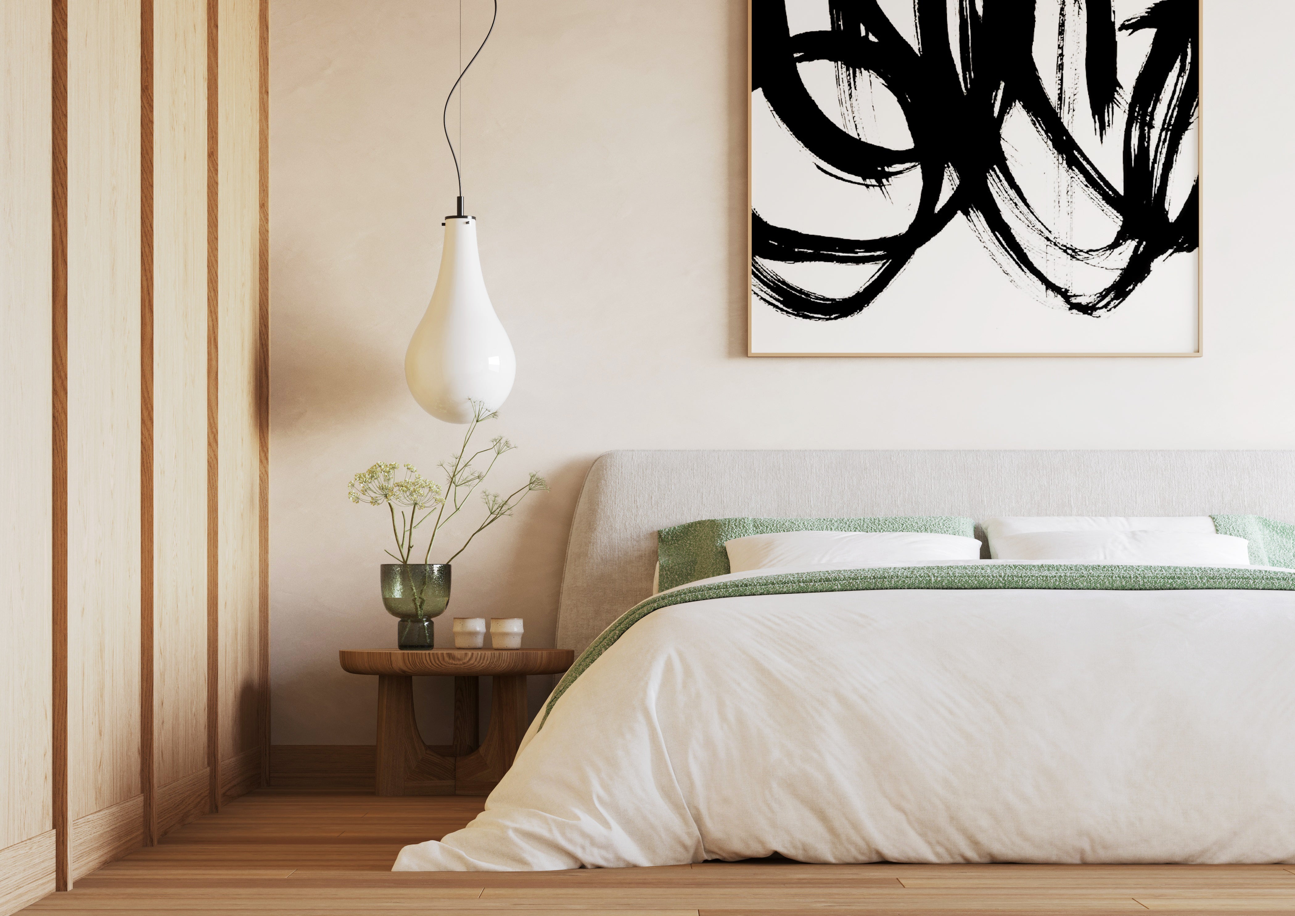 Pendelleuchte STILLA weiß mit schwarzem Finish