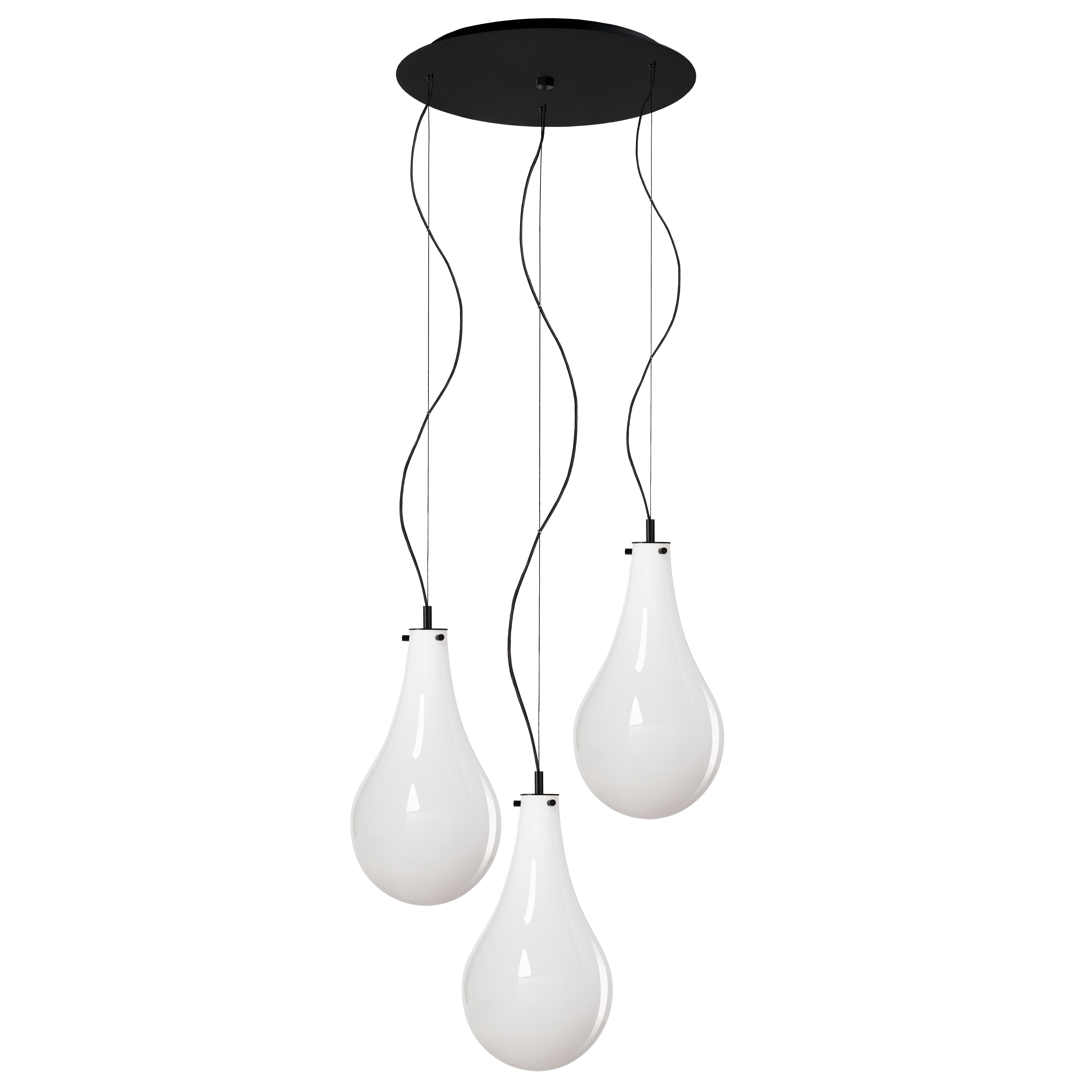 Pendelleuchte STILLA 3 weiß mit schwarzem Finish