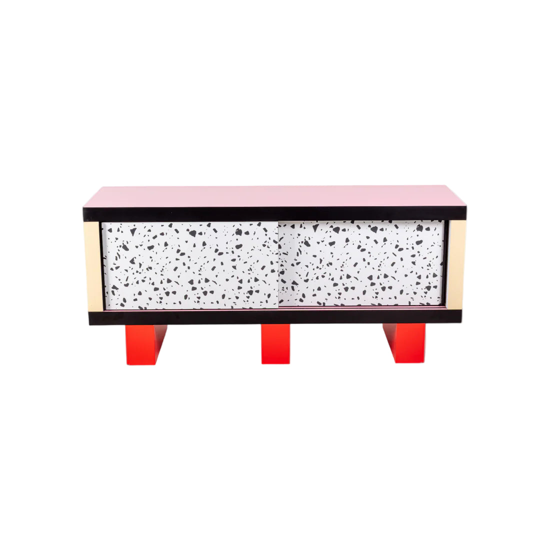 Kommode SUPERCABINET TERRAZZO weiß mit Rosa und Rot