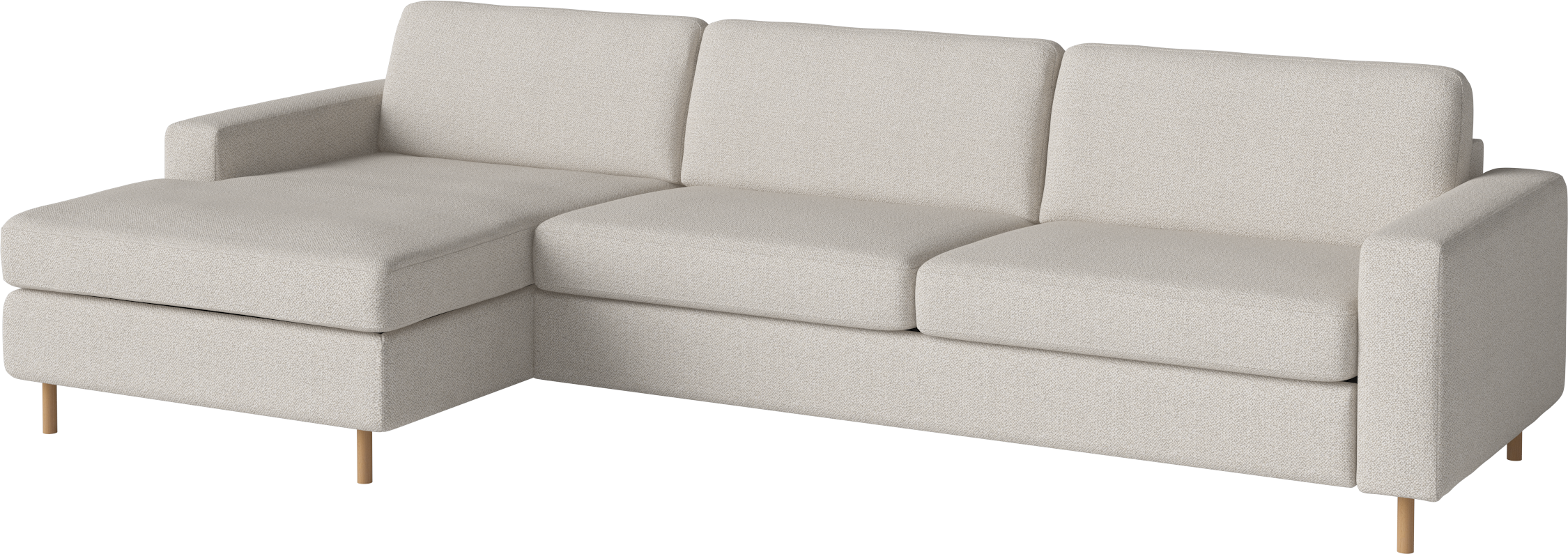 Left-sided 3-seater scandinavia with an oak base