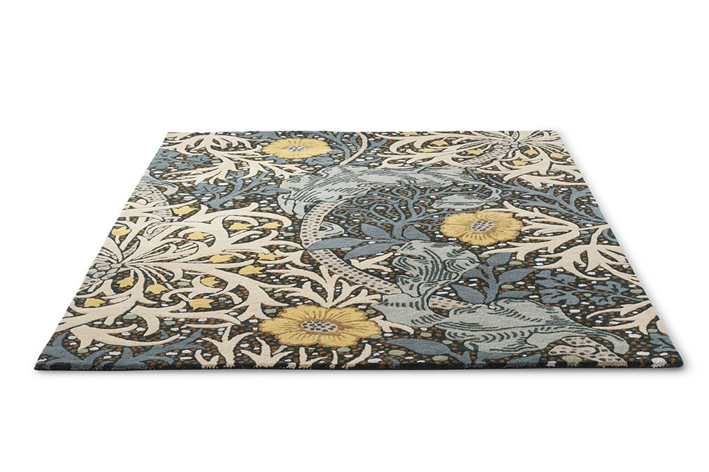 Blauer und gelber Teppich SEAWEED TEAL