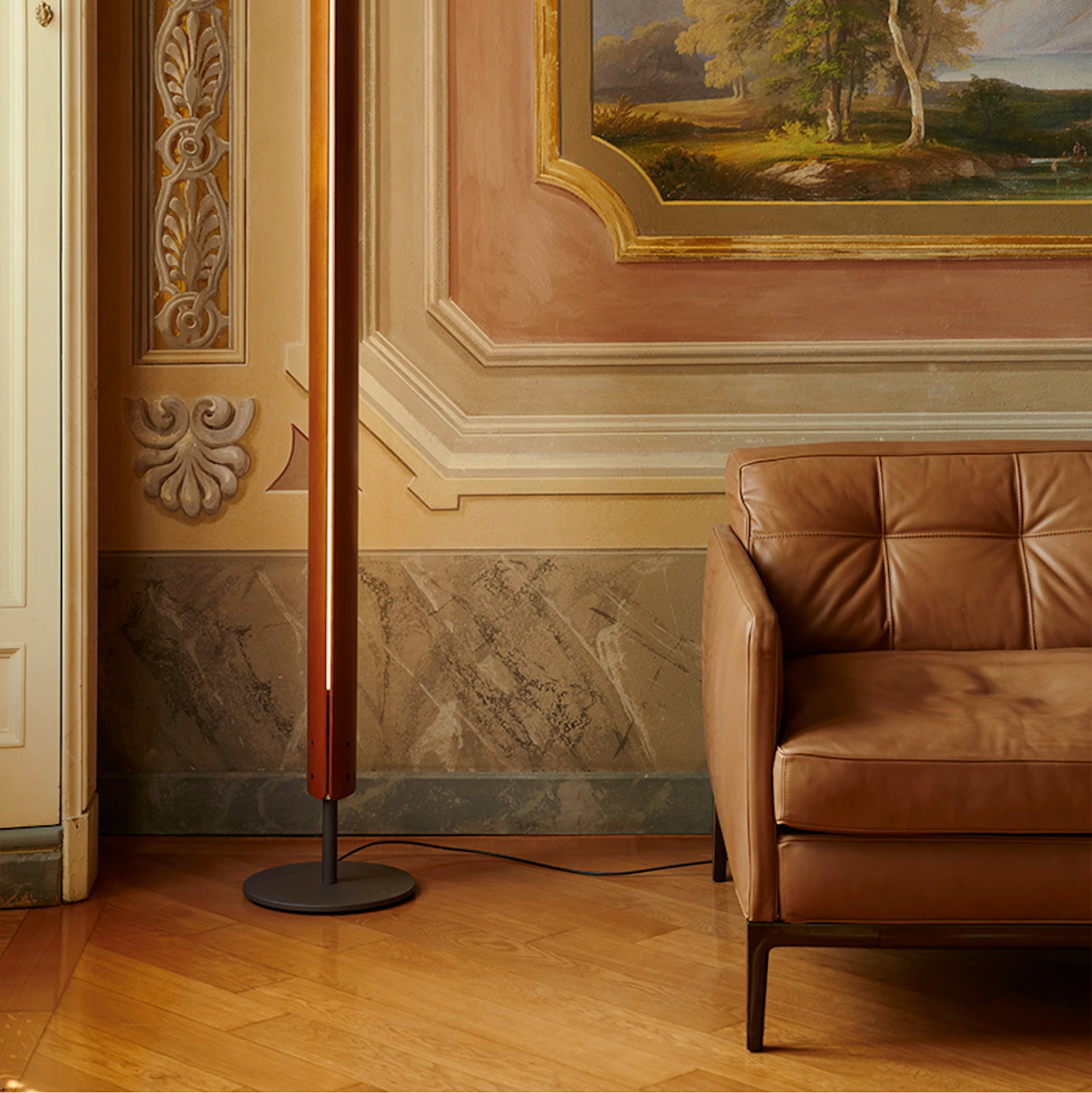 SEKI-HAN Floor Lamp in Copper Brown