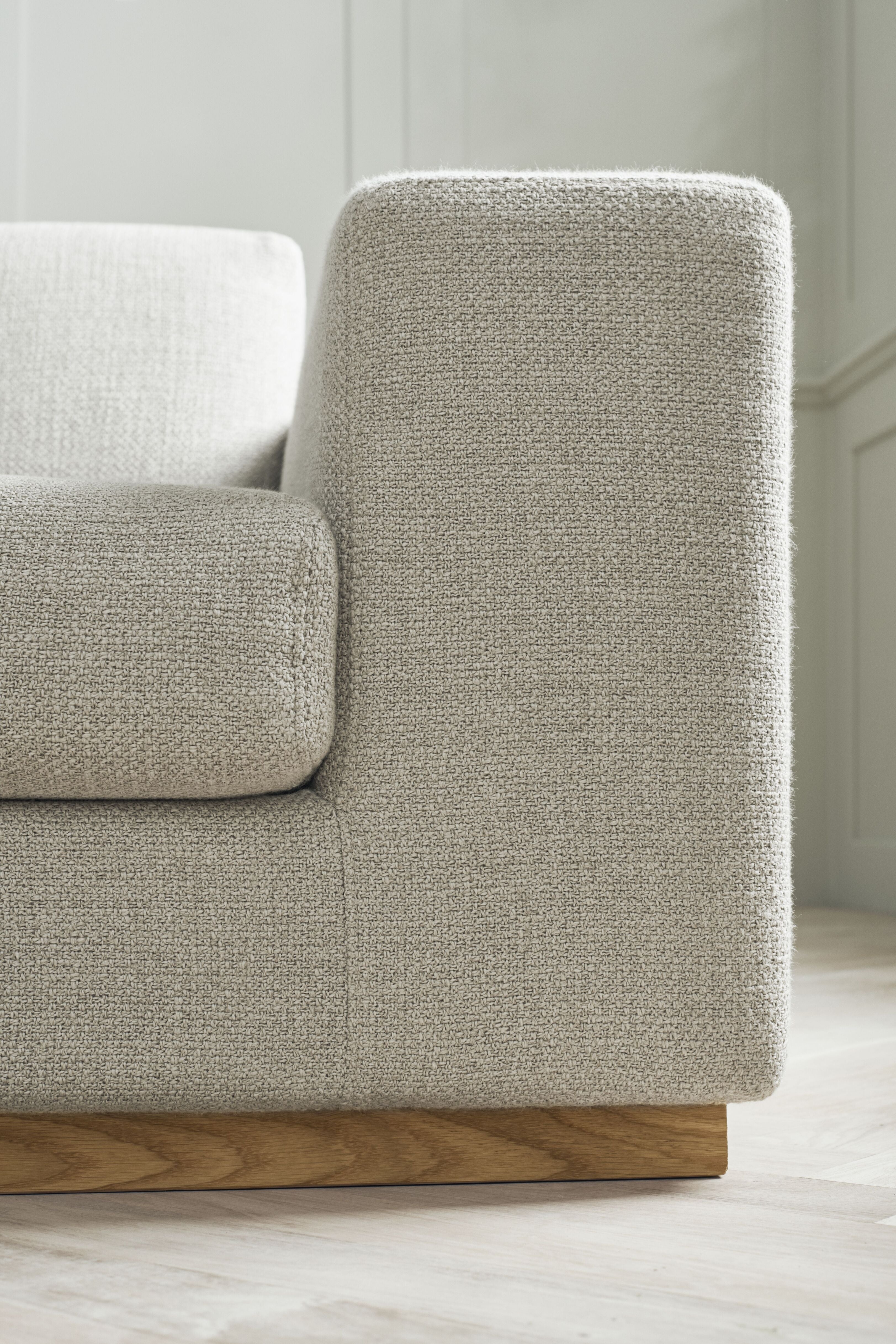 Sofa 5-Personen-Sepia-Basis aus gebleichtem Eichenholz