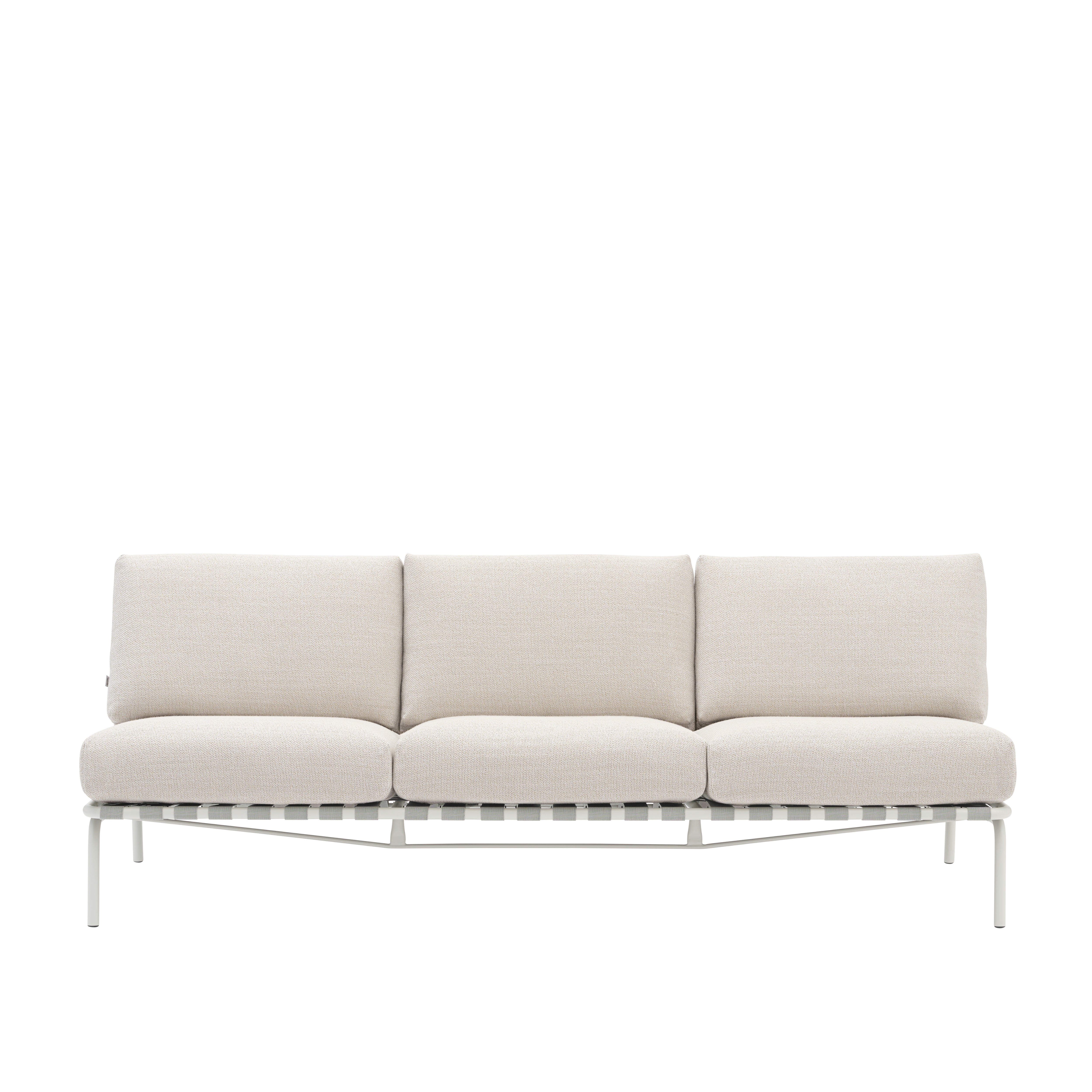 Sofa für den Außenbereich 3-Sitzer SETTLE hellgrau mit grauem Gestell