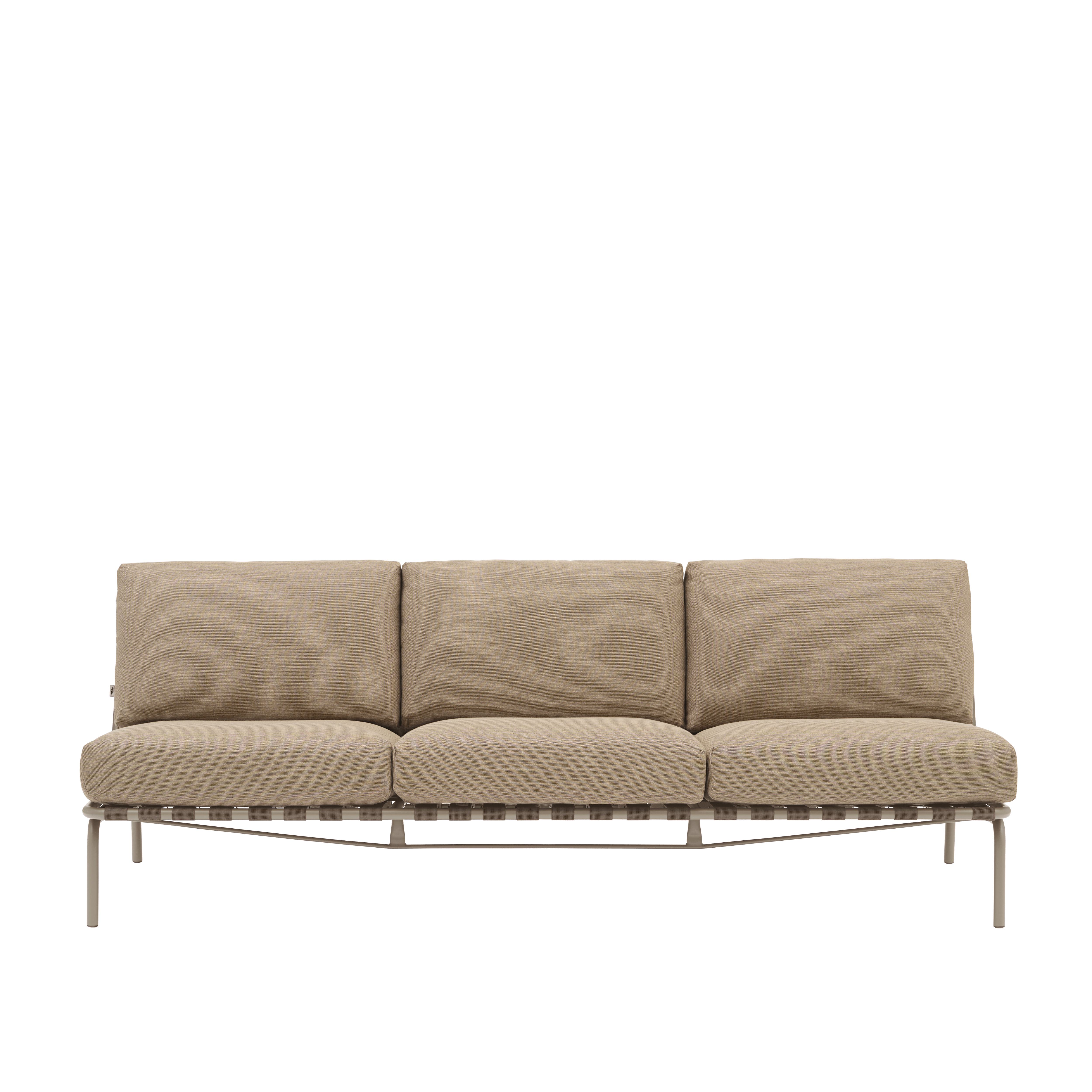 3-Seater Outdoor Sofa SETTLE Brown with Taupe Base