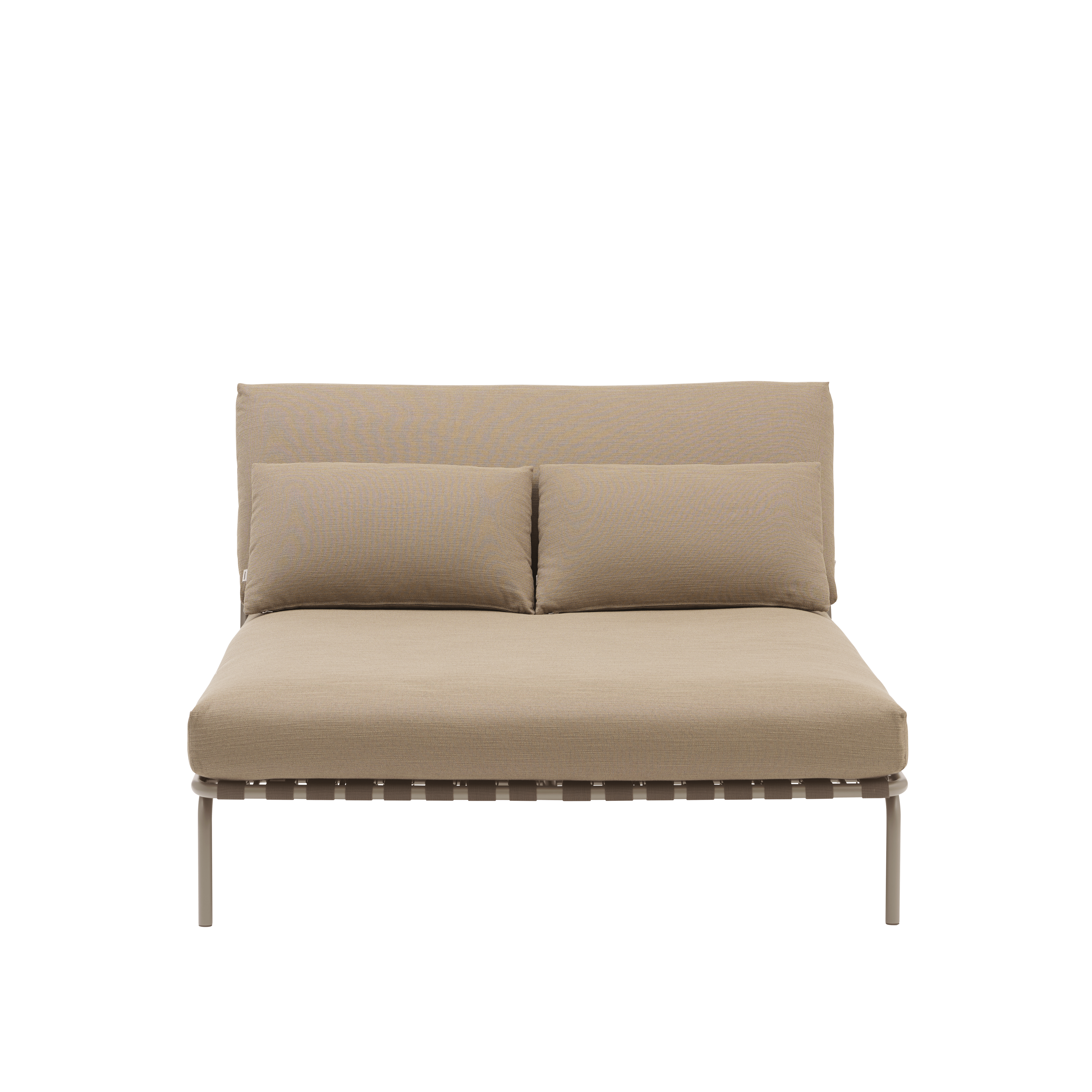 SETTLE Outdoor Lounger Brown with Taupe Base