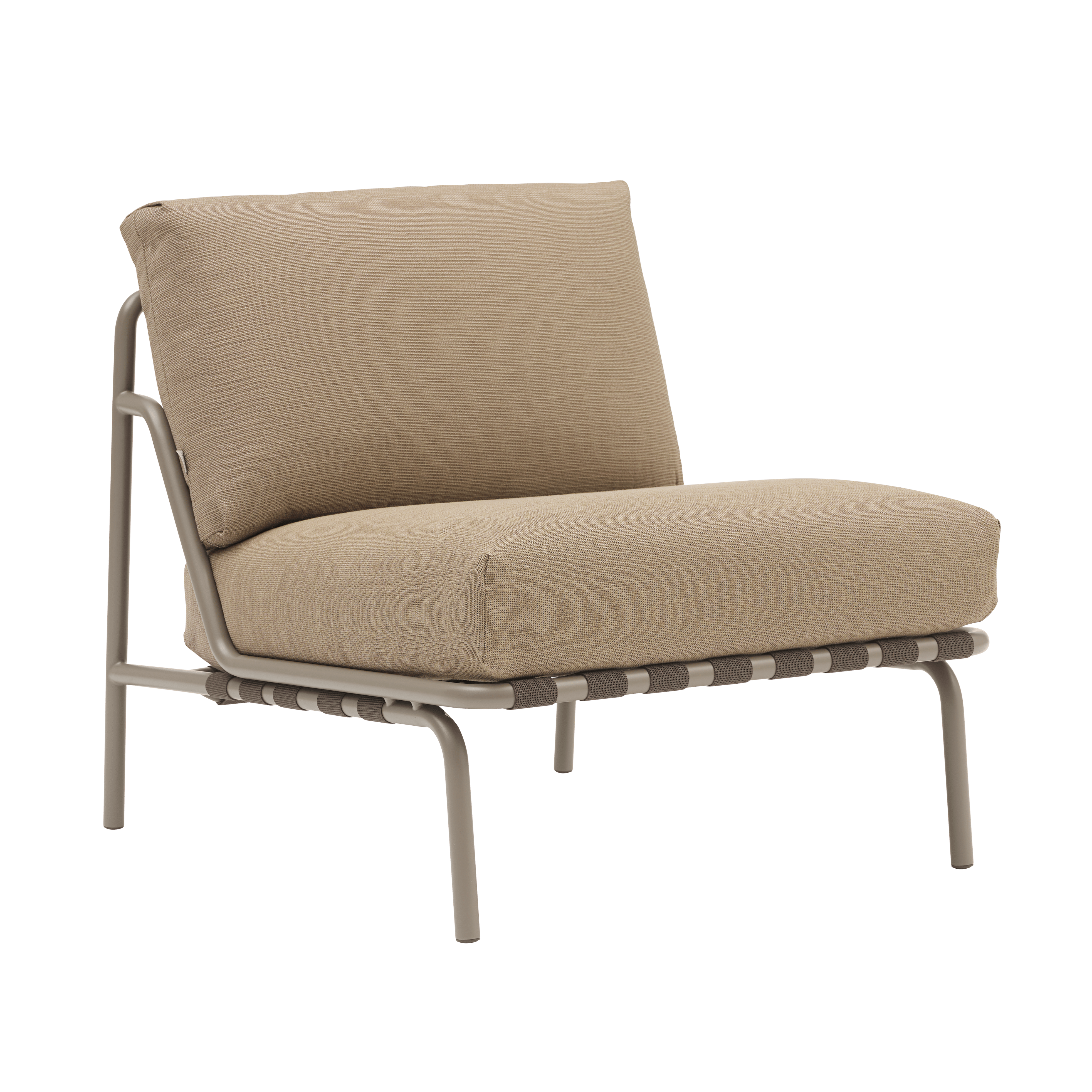 SETTLE Outdoor Armchair in Brown with Taupe Base