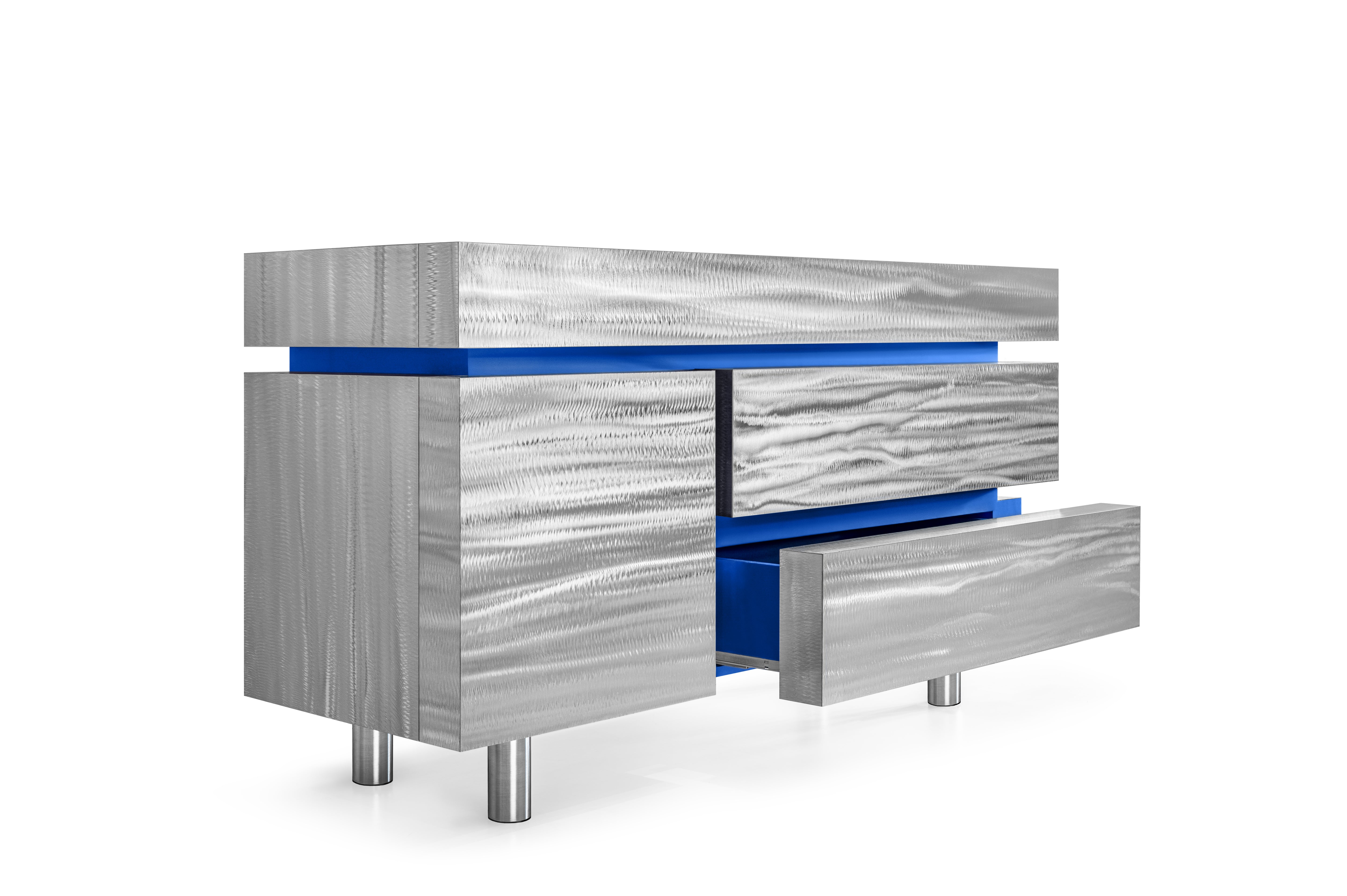 Kommode GERRIT CS1 - LIMITIERTE AUFLAGE stahlblau mit kobaltblau