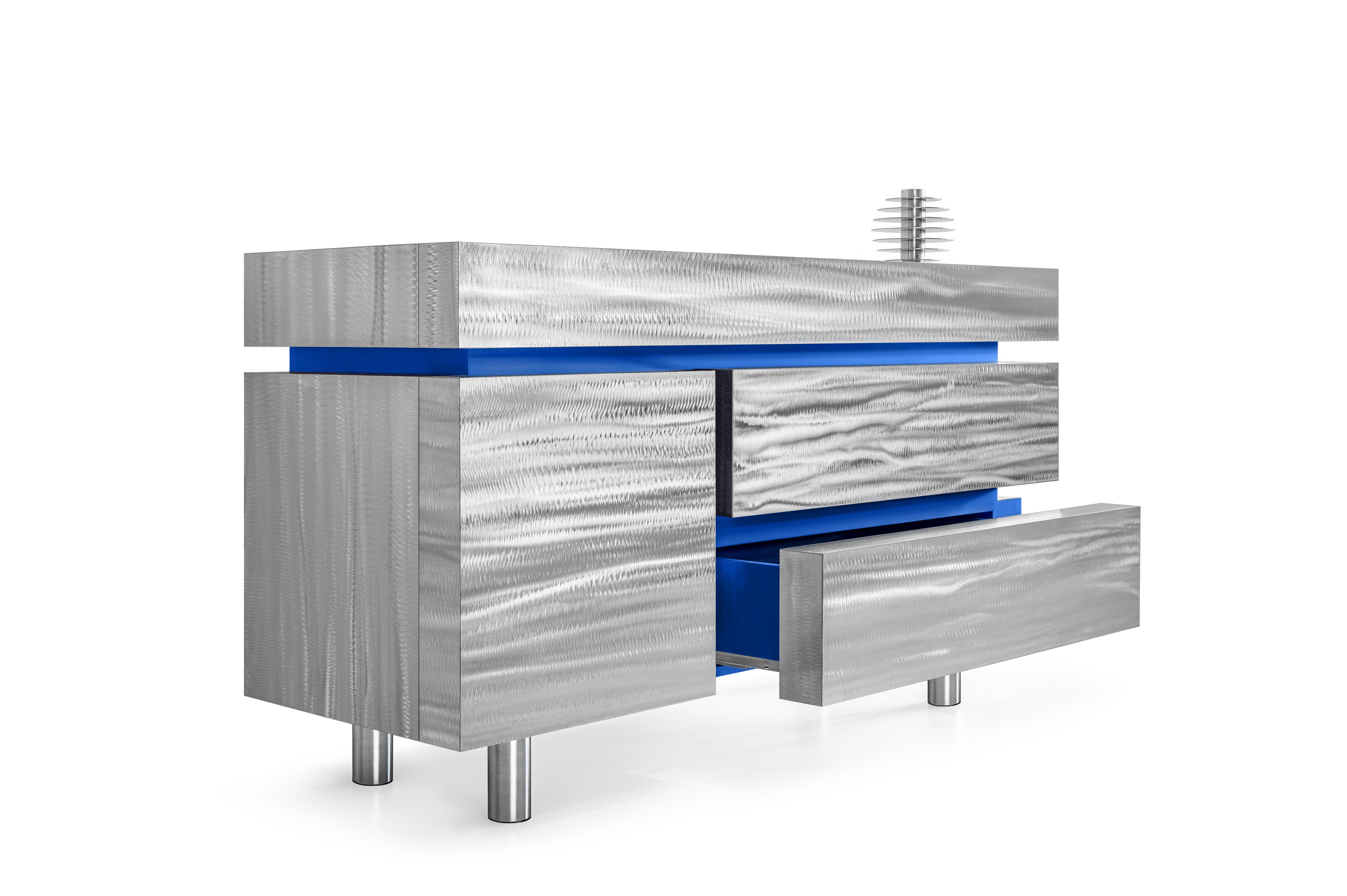 Kommode GERRIT CS1 - LIMITIERTE AUFLAGE stahlblau mit kobaltblau