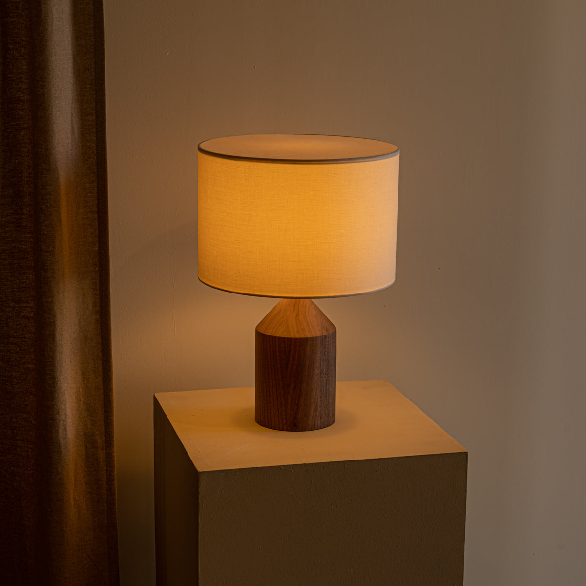 JOSEF walnut wood table lamp