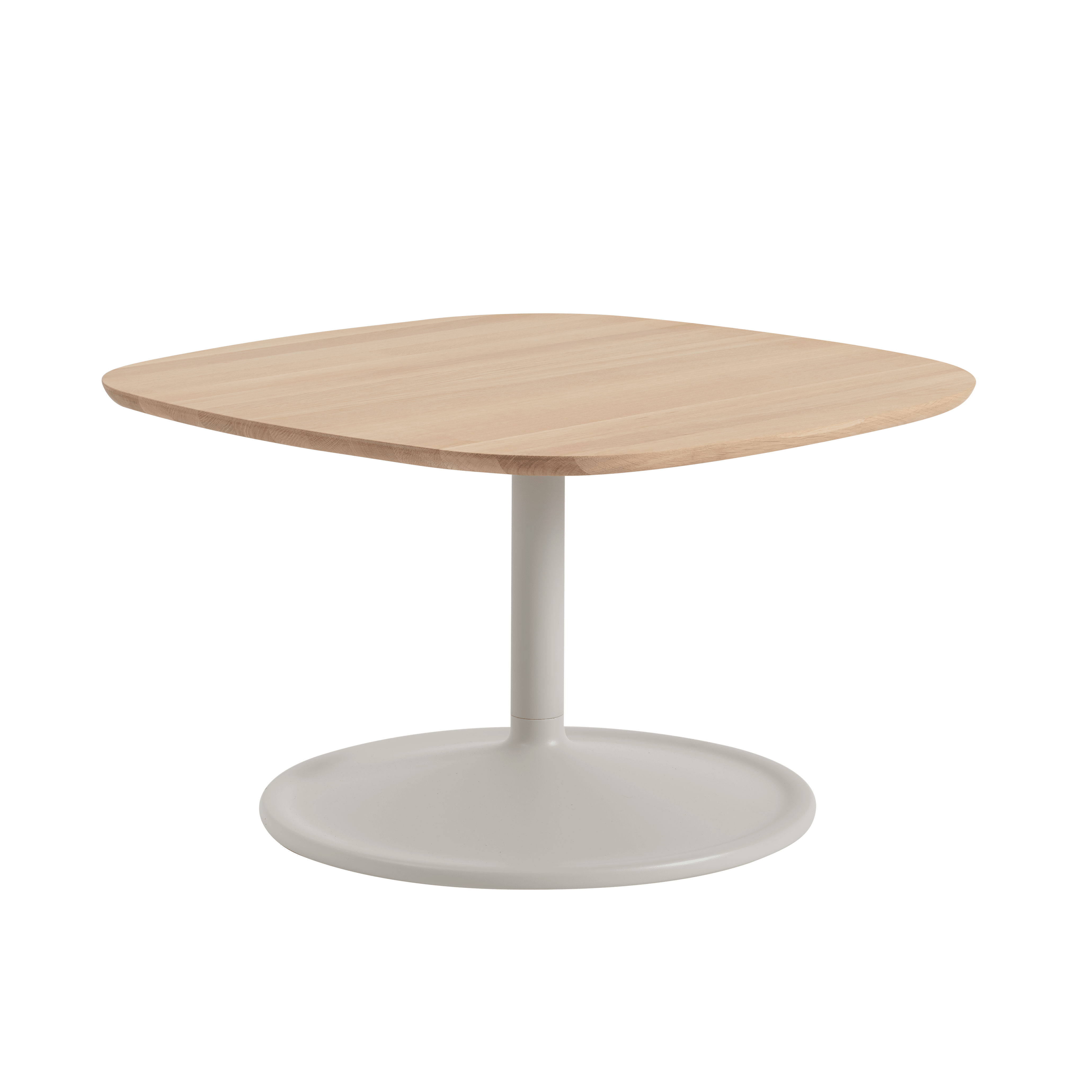 Square Coffee Table SOFT oak wood with light gray base