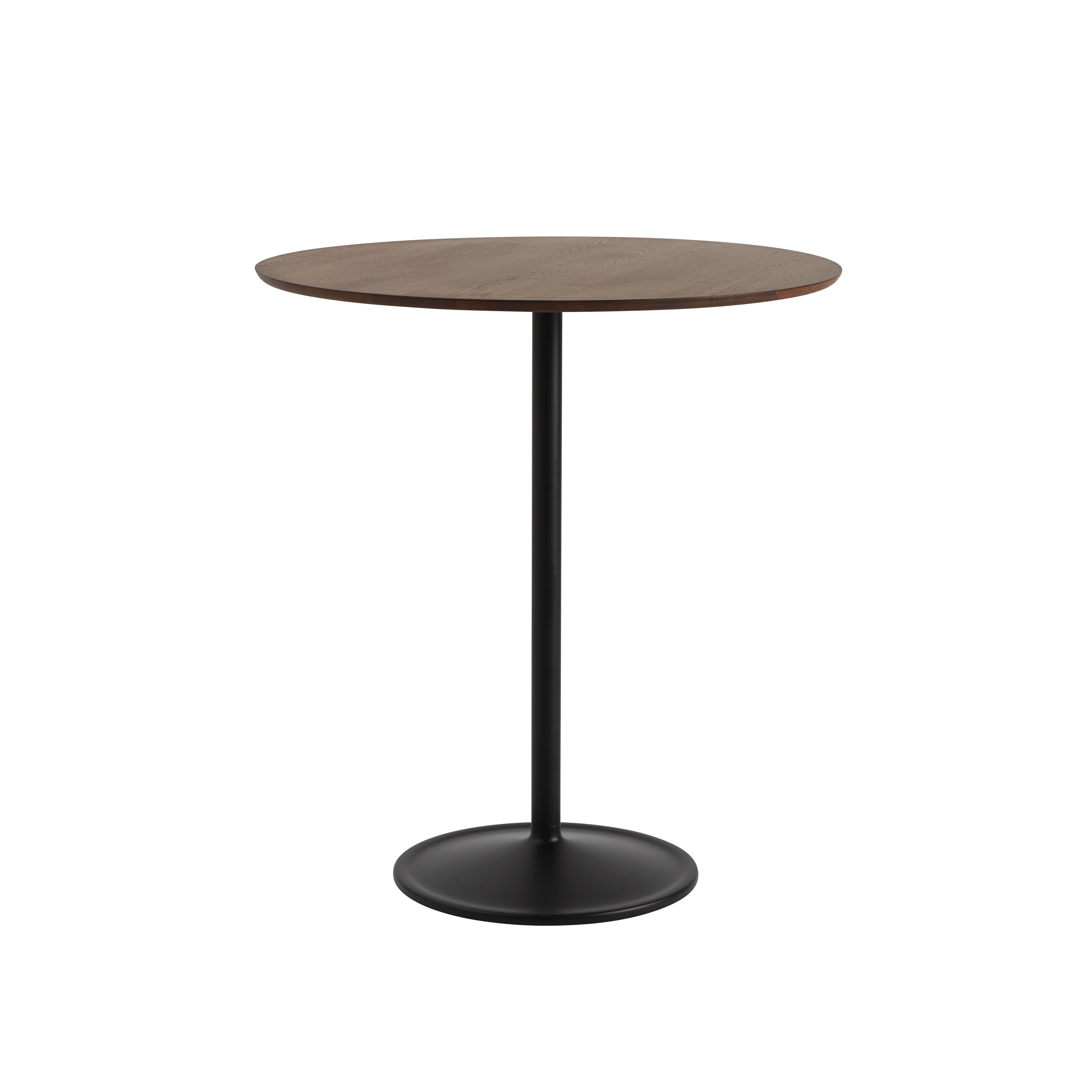 Round Table SOFT dark oak wood with black base