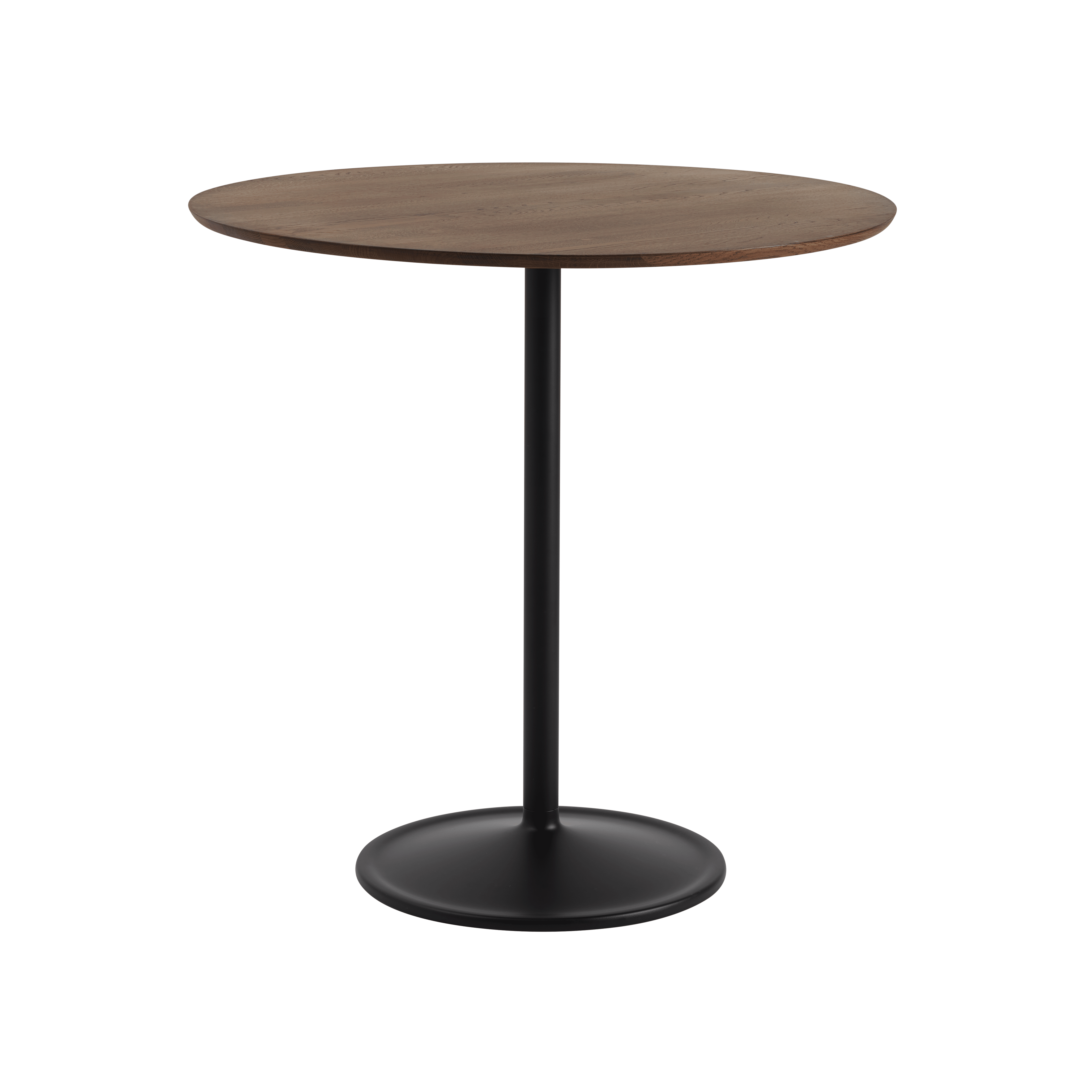 Round Table SOFT dark oak wood with black base