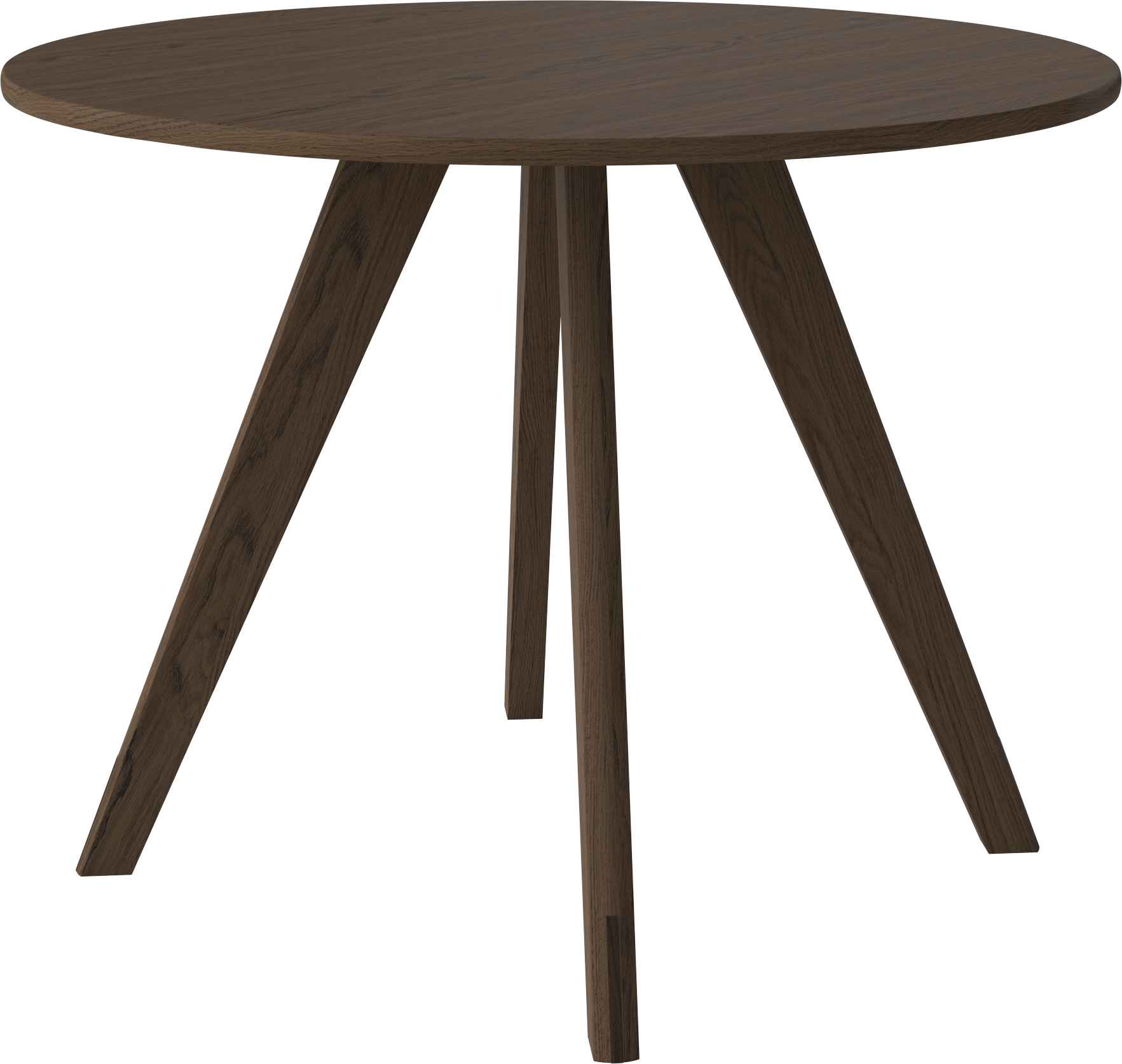 Runder Tisch SOFT MOOD mit Basis aus dunklem Eichenholz