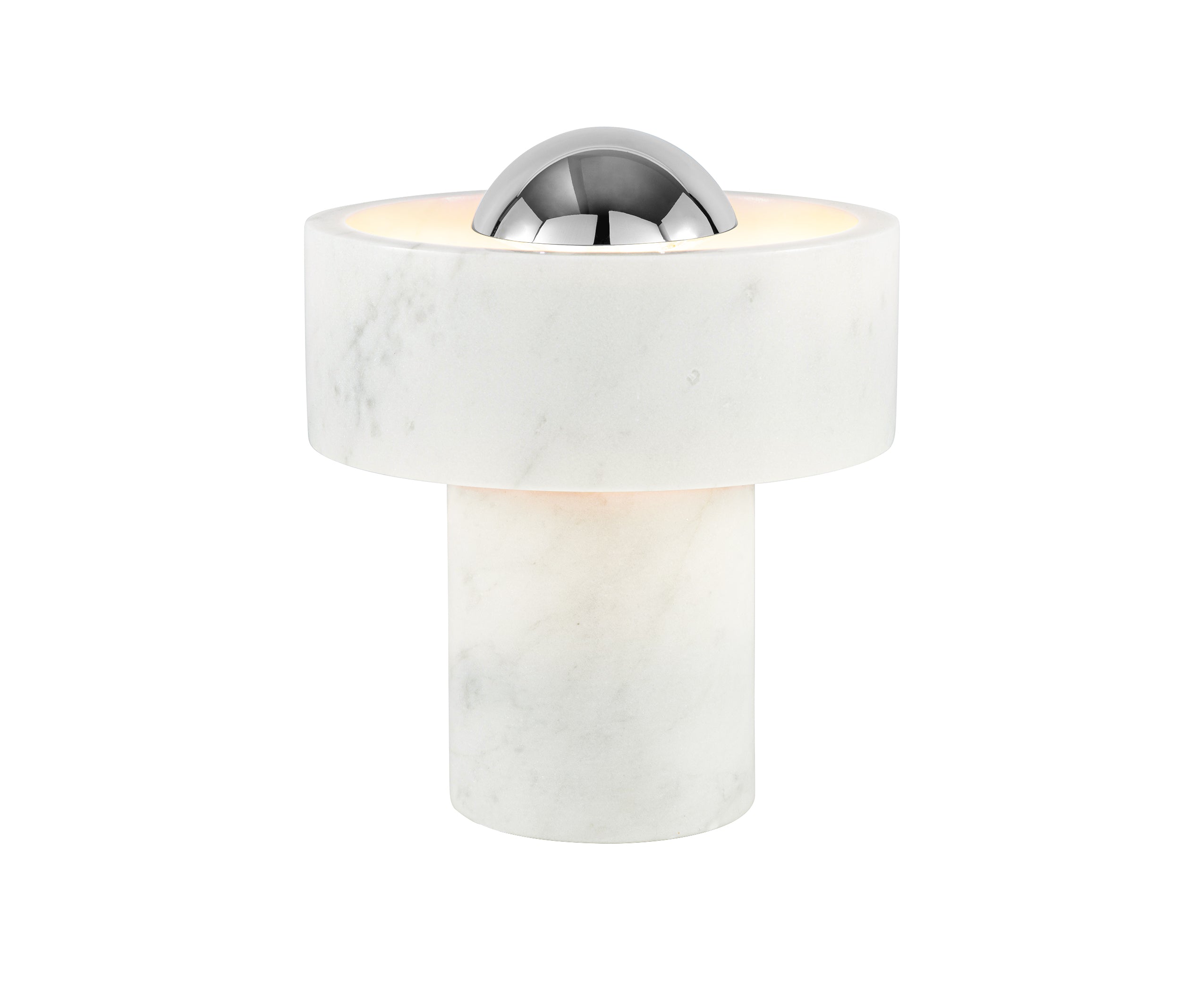 Tragbarer Lamponstein Marmor mit silbernem Finish