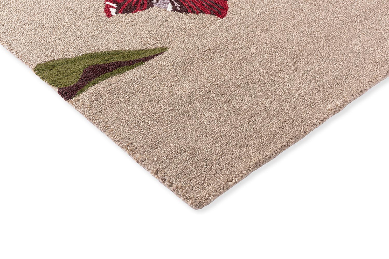 BOTANICAL TULIP BURGUNDY beige Außenteppich