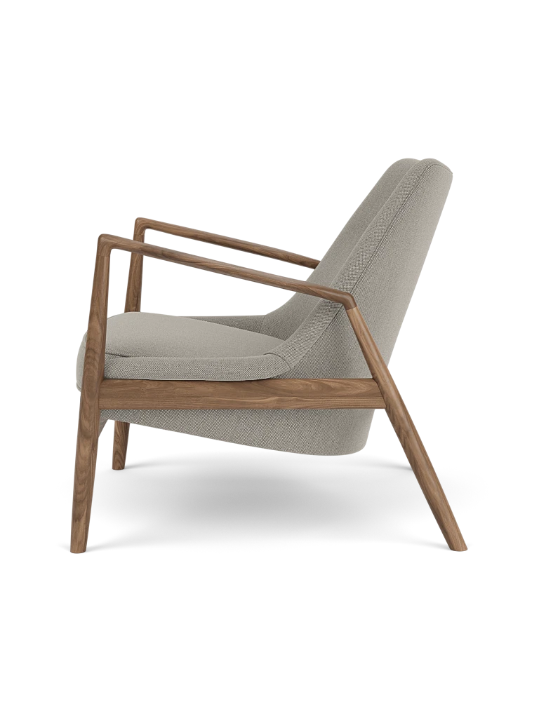 Sessel THE SEAL grau mit Nussbaumfuß