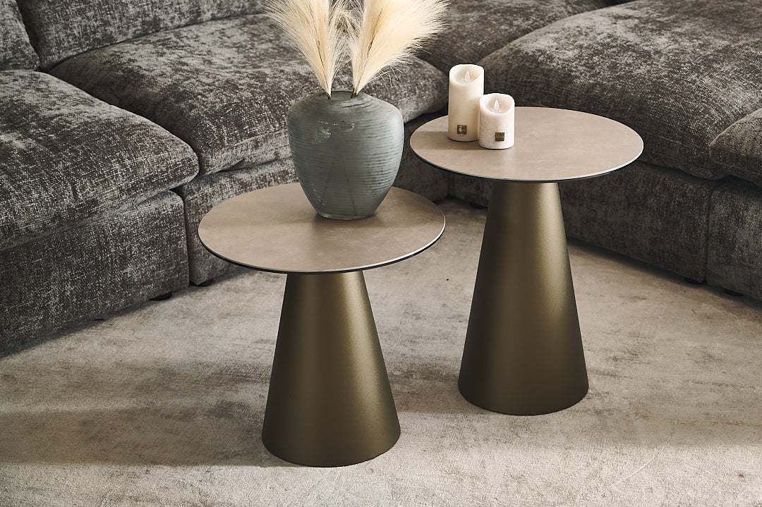 Kaffeetisch FUNGHI braun Quarzkomposit