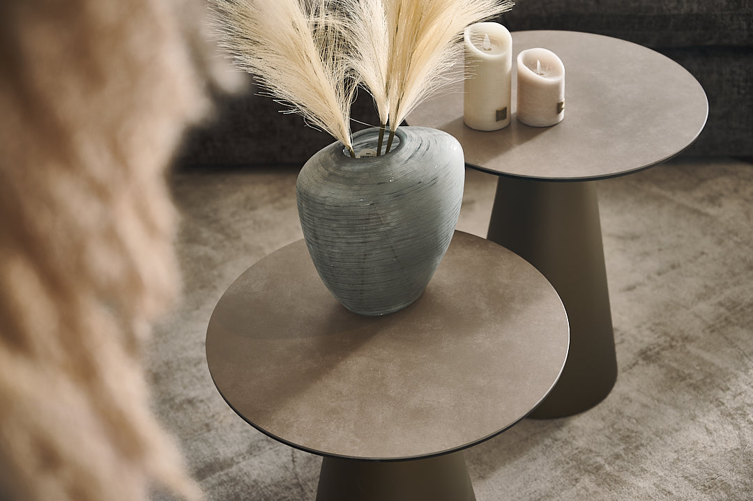 Kaffeetisch FUNGHI braun Quarzkomposit