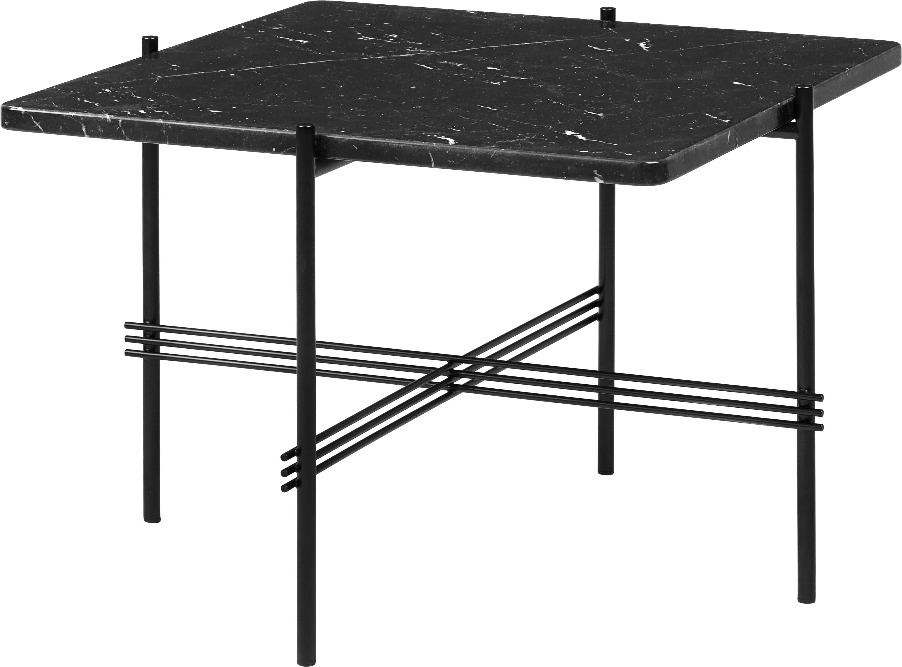 Couchtisch TS schwarzer Marmor mit schwarzem Gestell