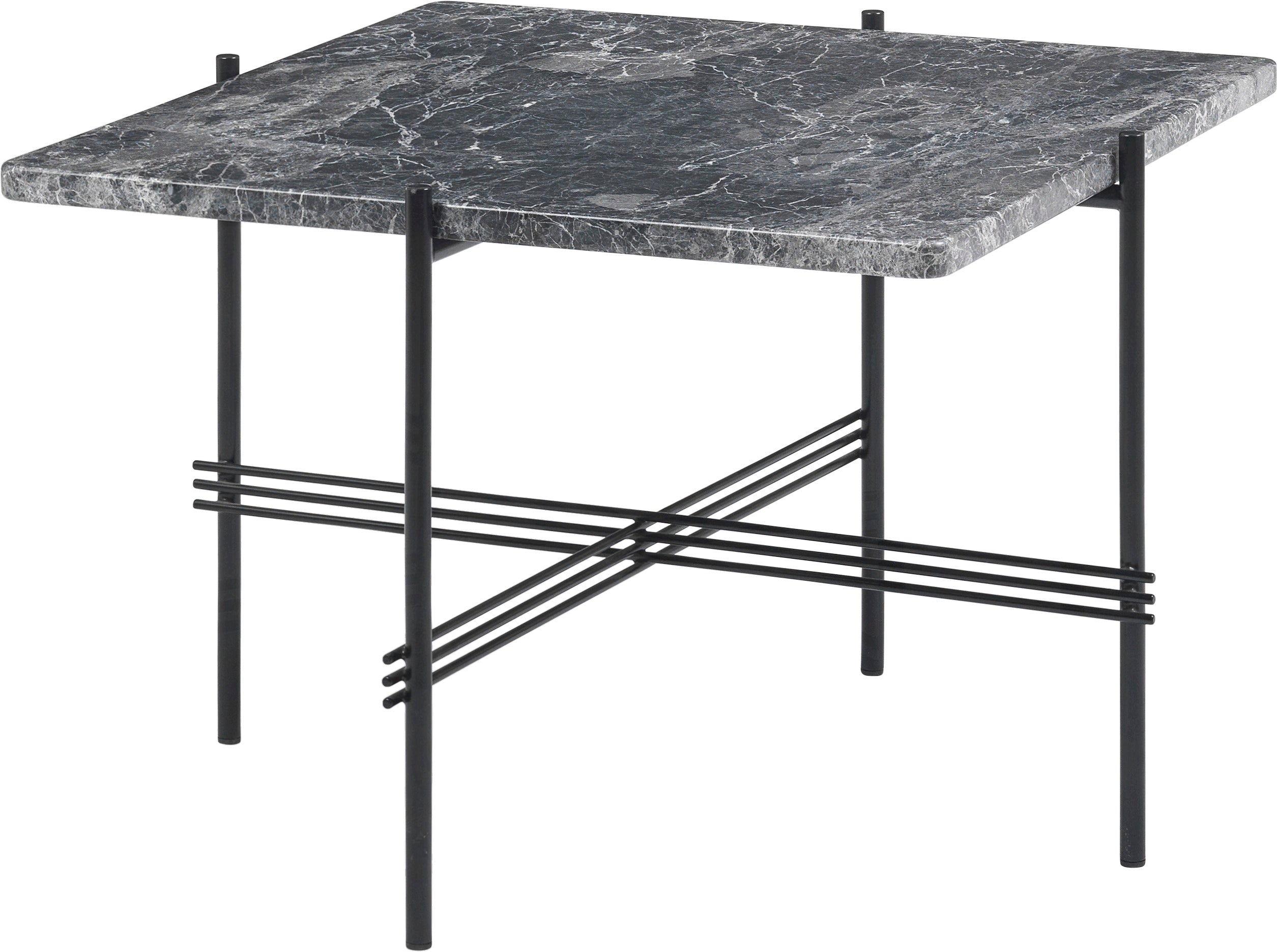 Couchtisch TS grauer Marmor mit schwarzem Gestell