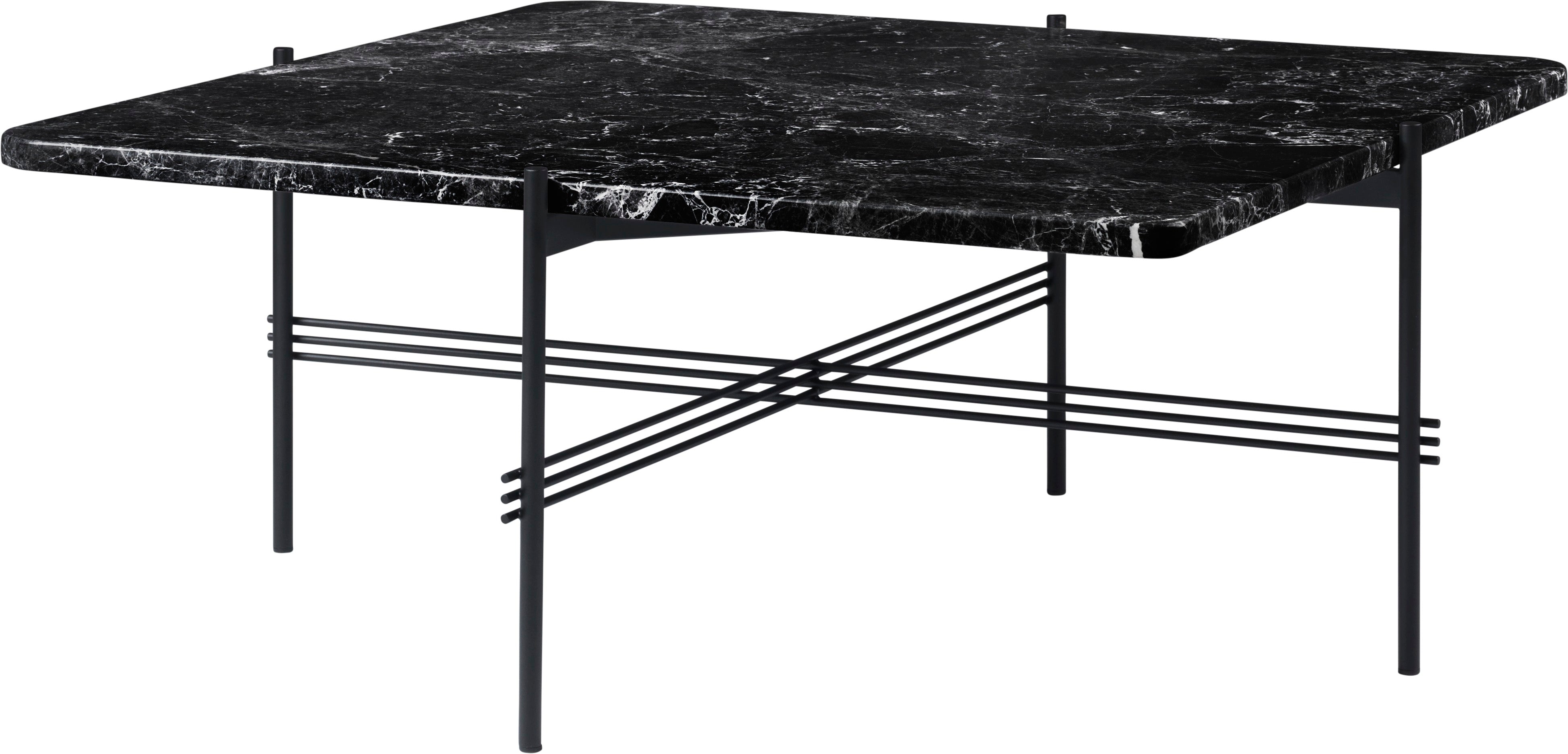 Couchtisch TS schwarzer Marmor mit schwarzem Gestell