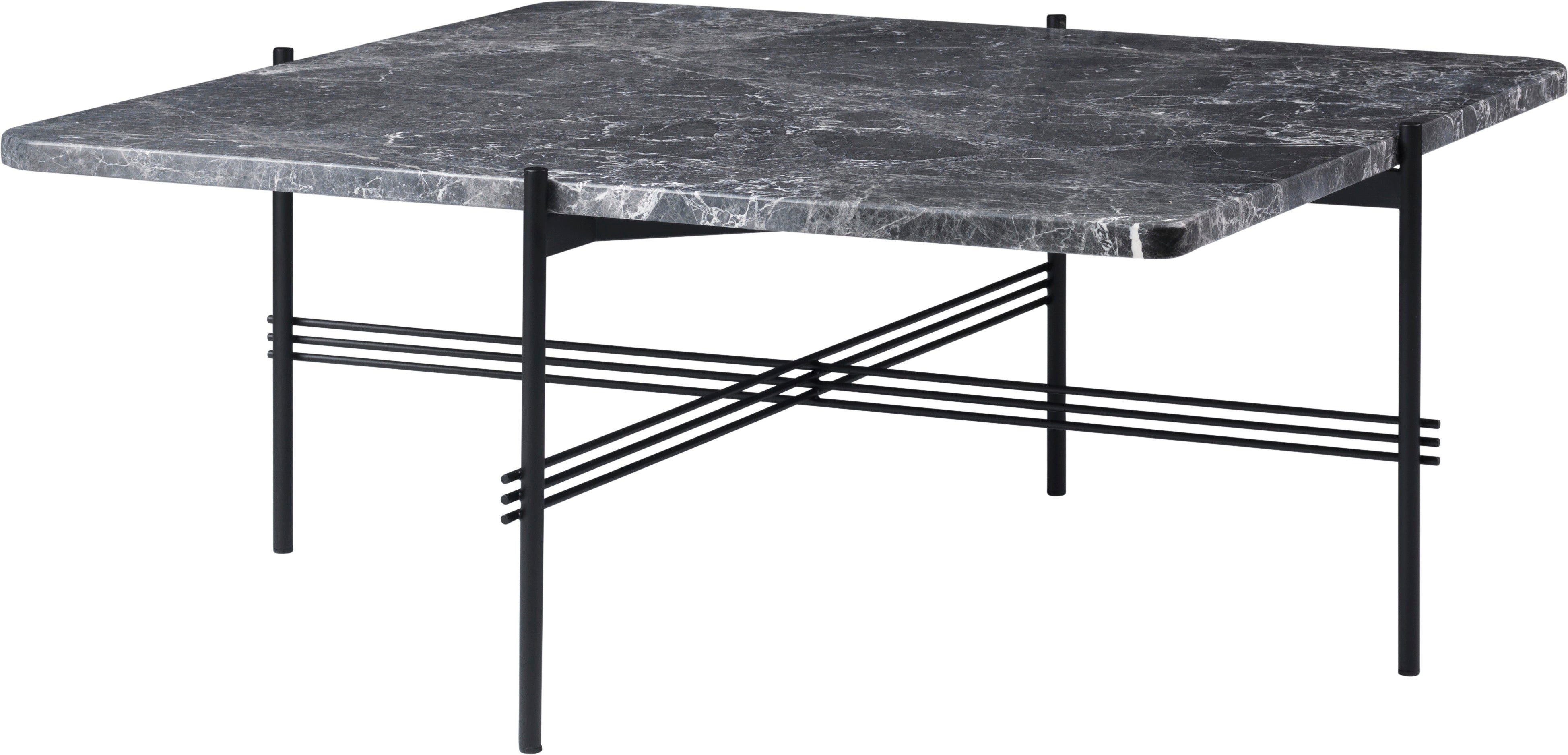Couchtisch TS grauer Marmor mit schwarzem Gestell