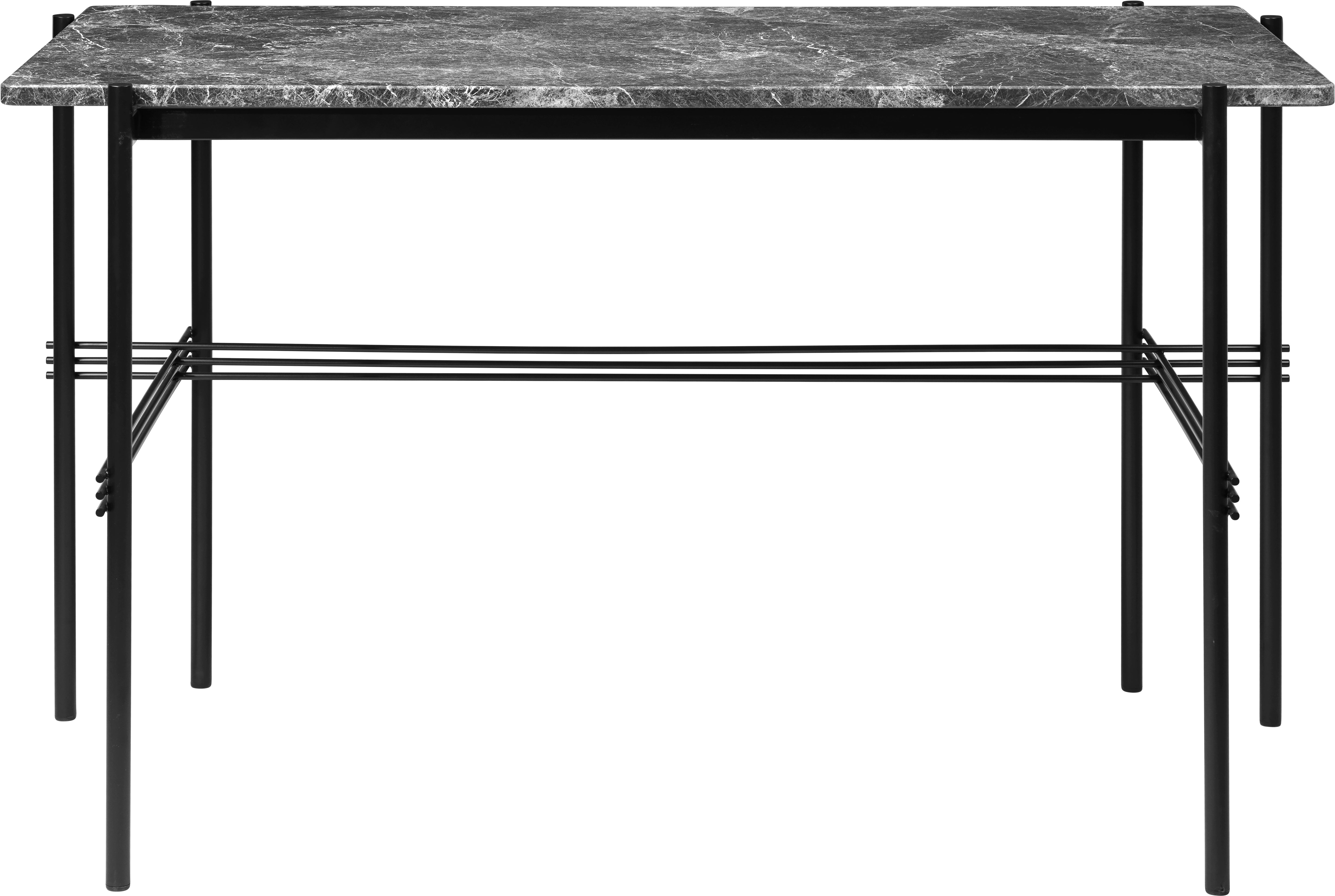 Schreibtisch TS grauer Marmor mit schwarzem Gestell
