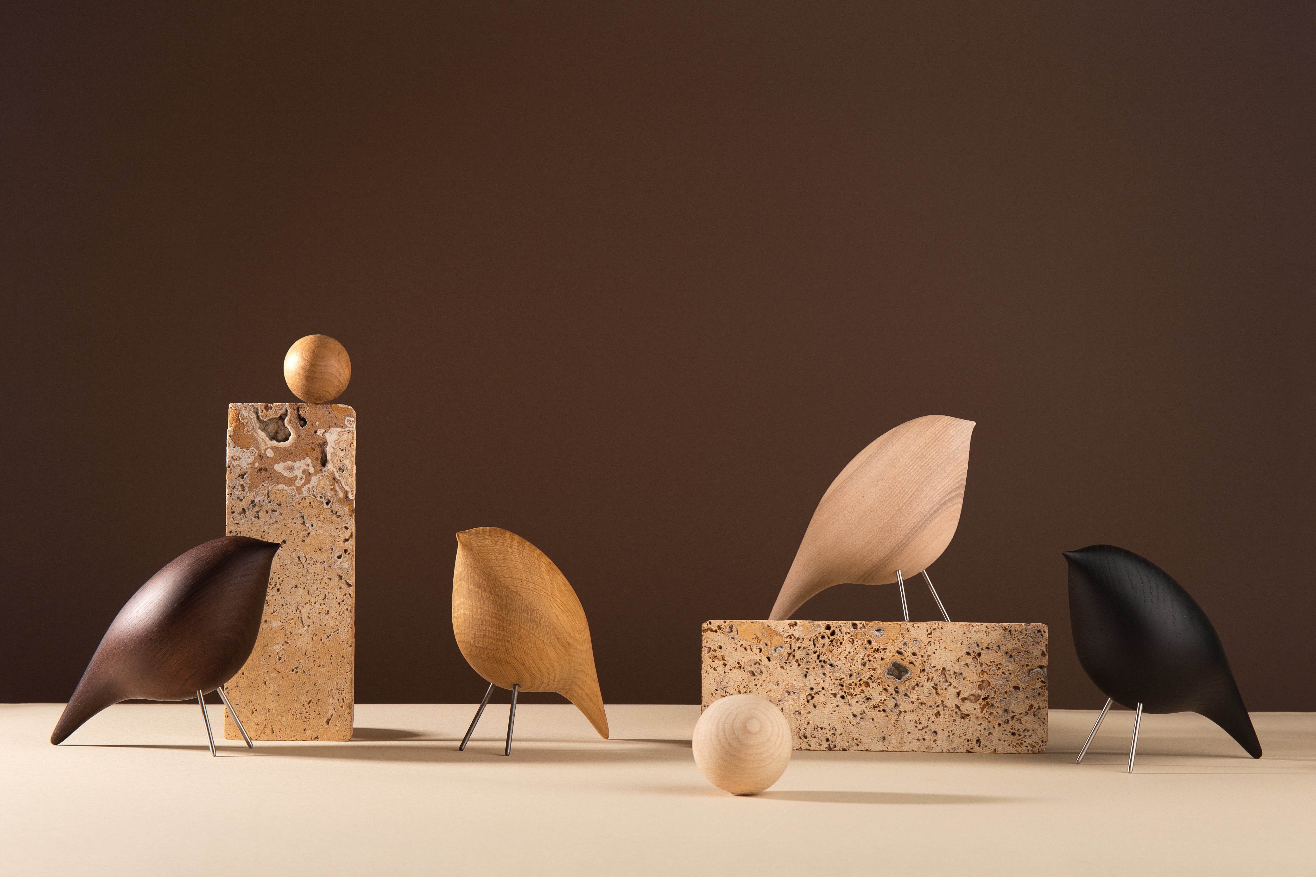 Dekorationsfigur TWEETY DEKORATIVER VOGEL braun Esche