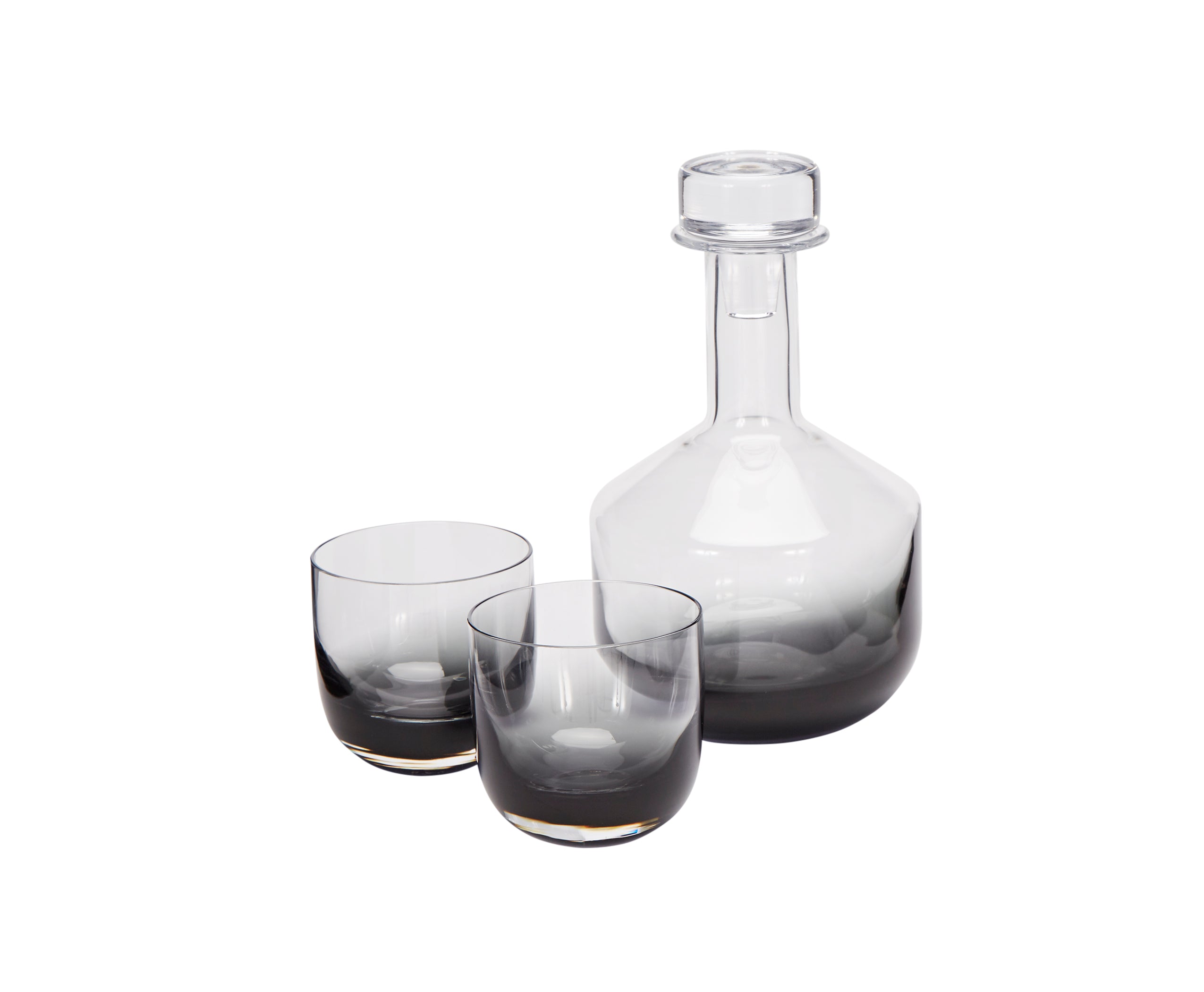 Set Whiskybrillen Tank schwarzes Glas