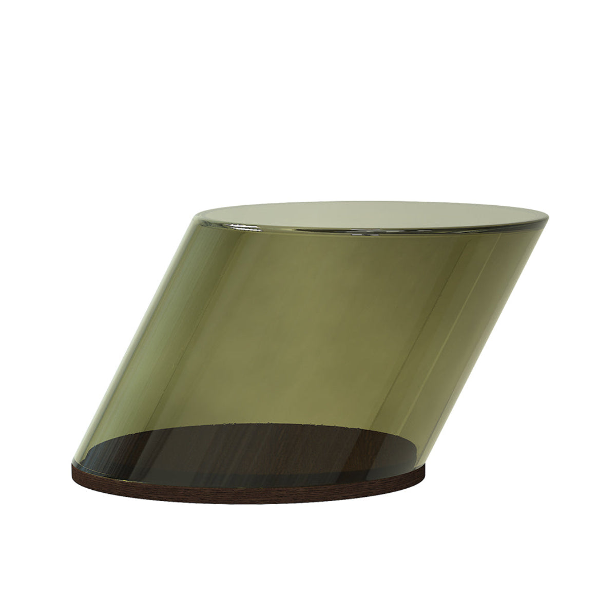 Kaffeetisch TILT mit dunkelgrünem Glas